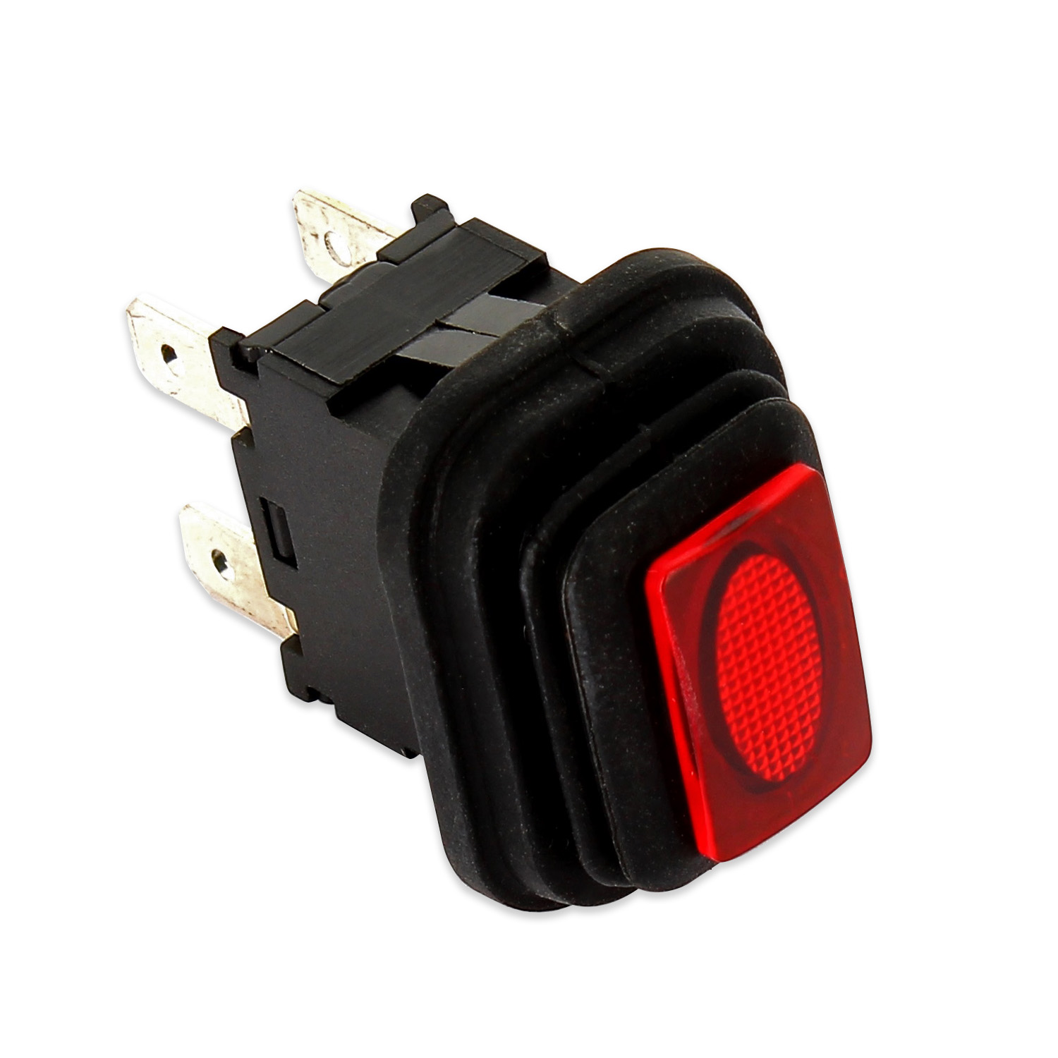 Interruttore generale luminoso con soffietto 13x20 bipolare 220v -16a 4 faston 6