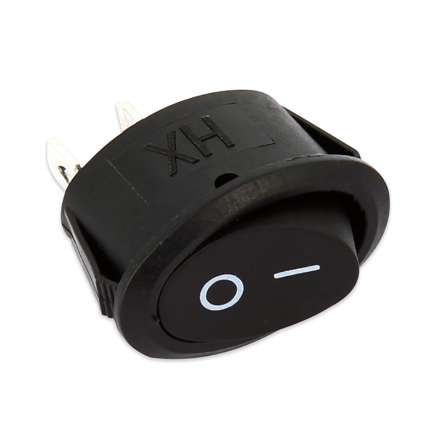 Interruttore 0-1 di colore nero ovale 24x13,5mm 6a 250v 2 faston 4,8mm adattabil
