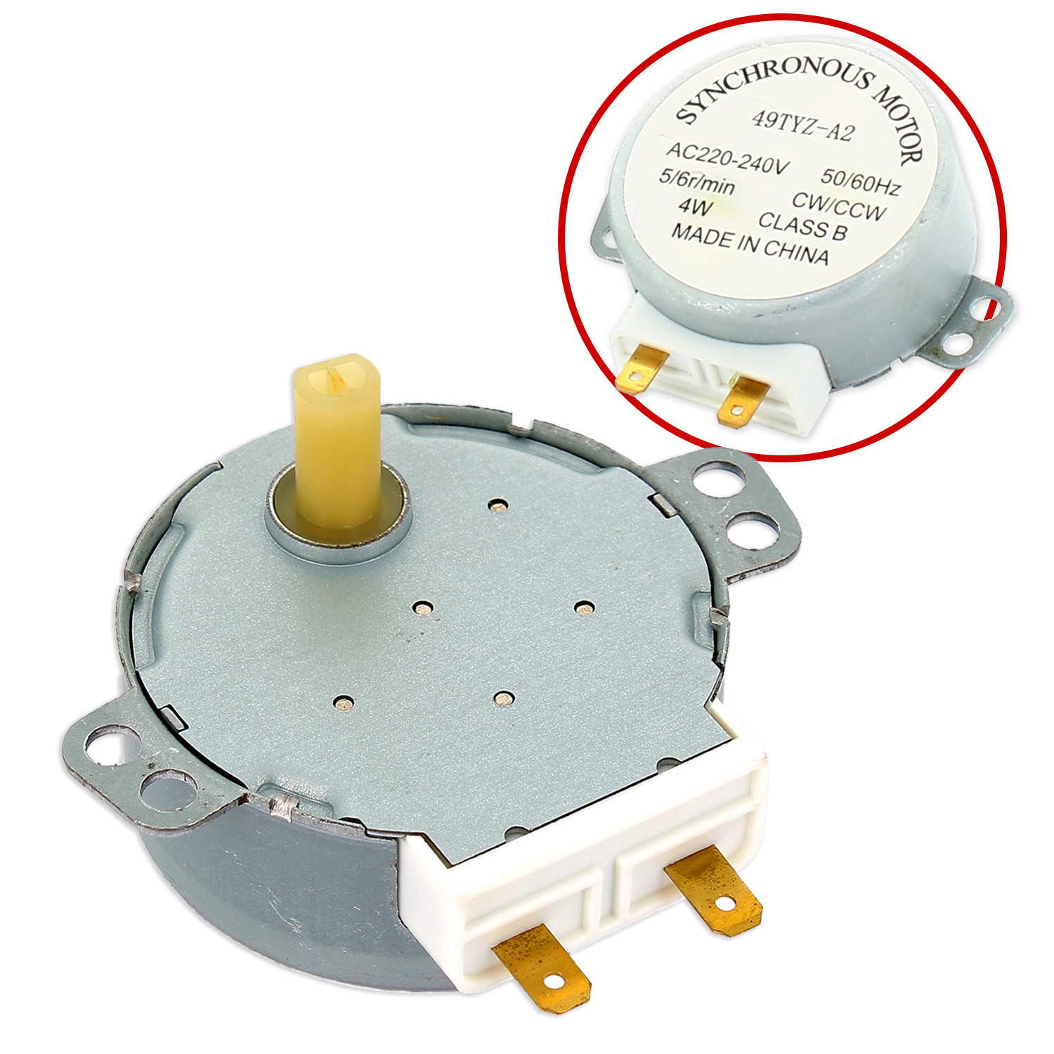 Motore per piatto microonde alberino 14mm 220v-4w-50/60hz 5rpm adattabile