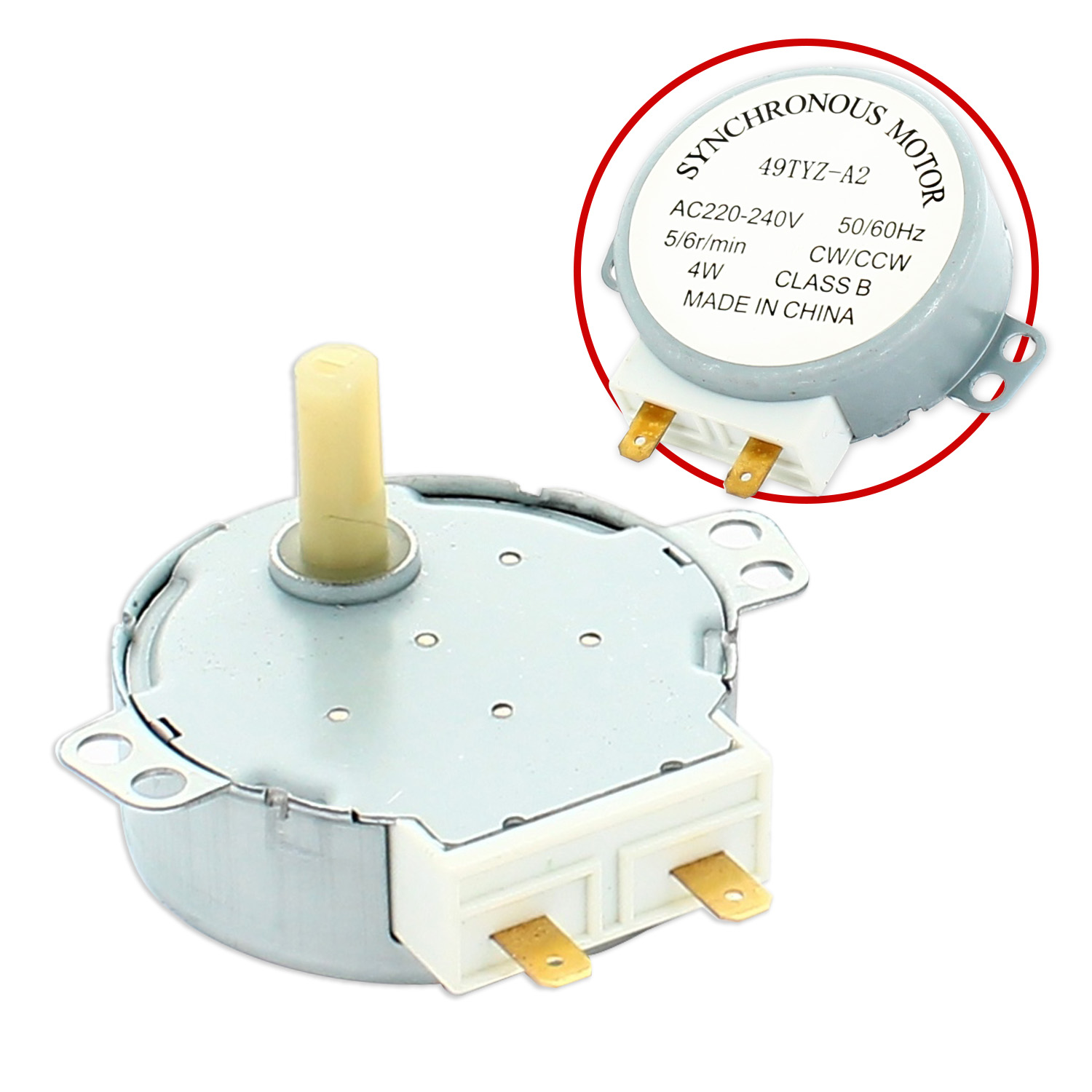 Motore per piatto microonde alberino 17mm 220-240v-4w-50/60hz 5rpm adattabile