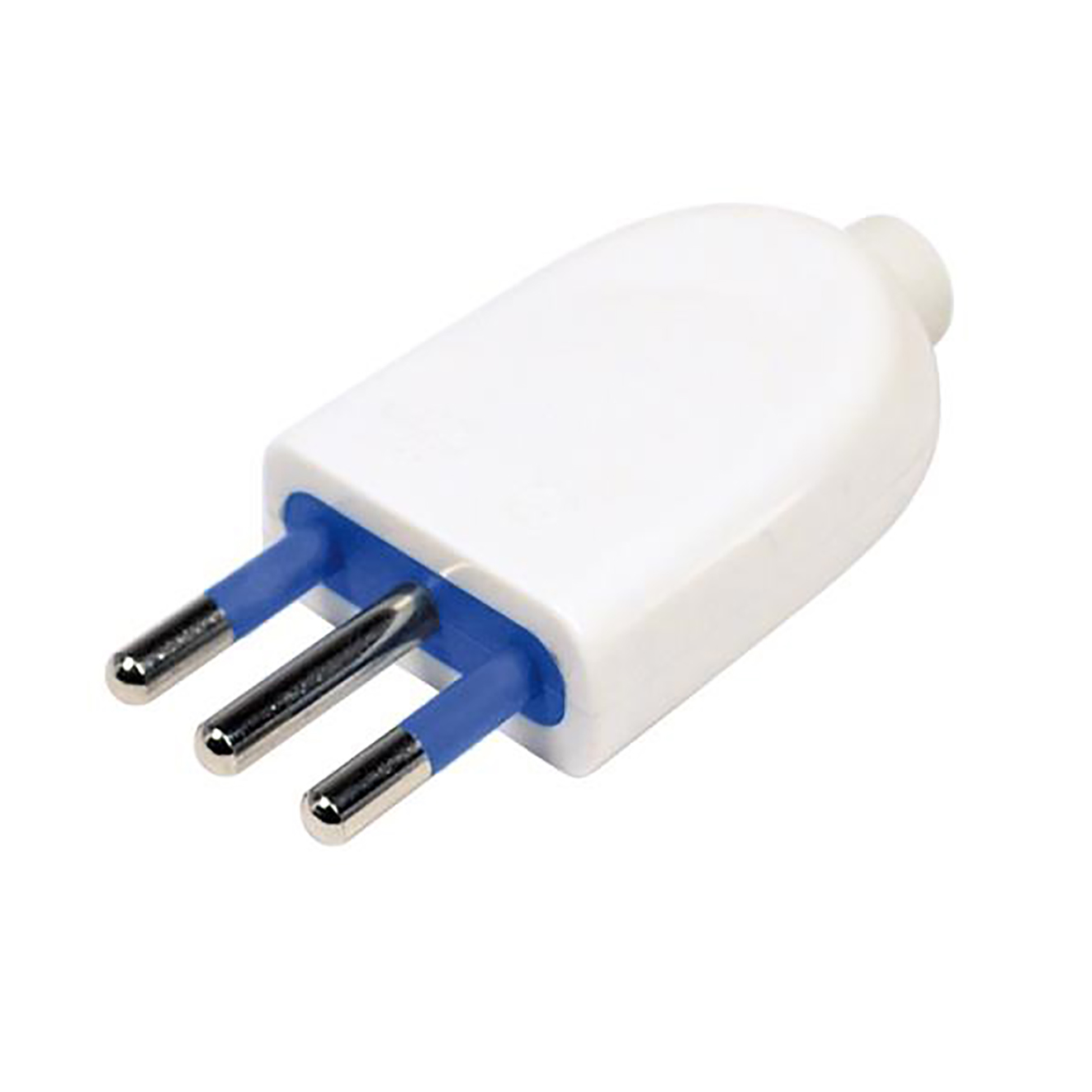 Spina 2 poli + t 10a di colore bianco adattabile