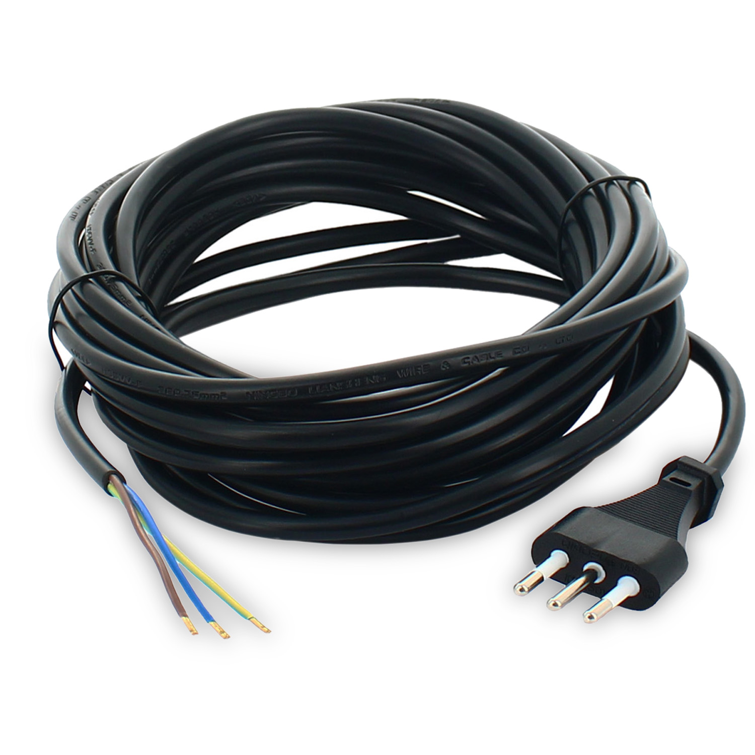 Cavo per lucidatrice sezione tonda 7mt 3x0,75mm di colore nero adattabile