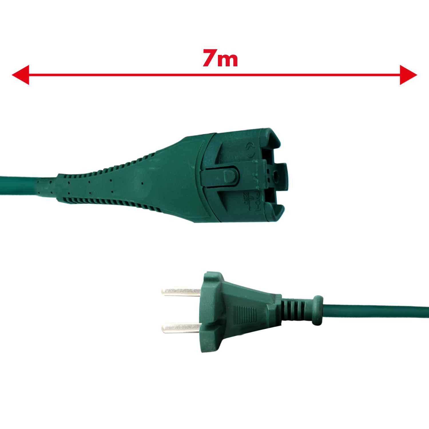 Cavo alimentazione verde 7mt 2x0,75mm spina tedesca schuko adattabile a modelli