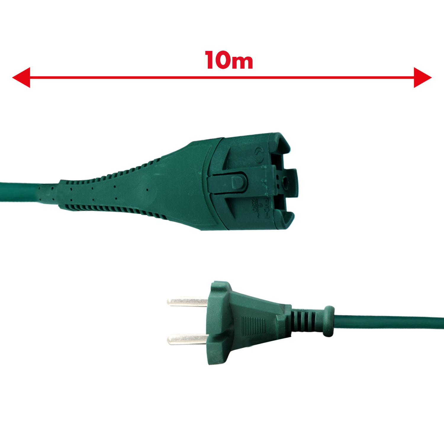 Cavo alimentazione verde 10mt 2x0,75mm spina tedesca schuko adattabile a modelli