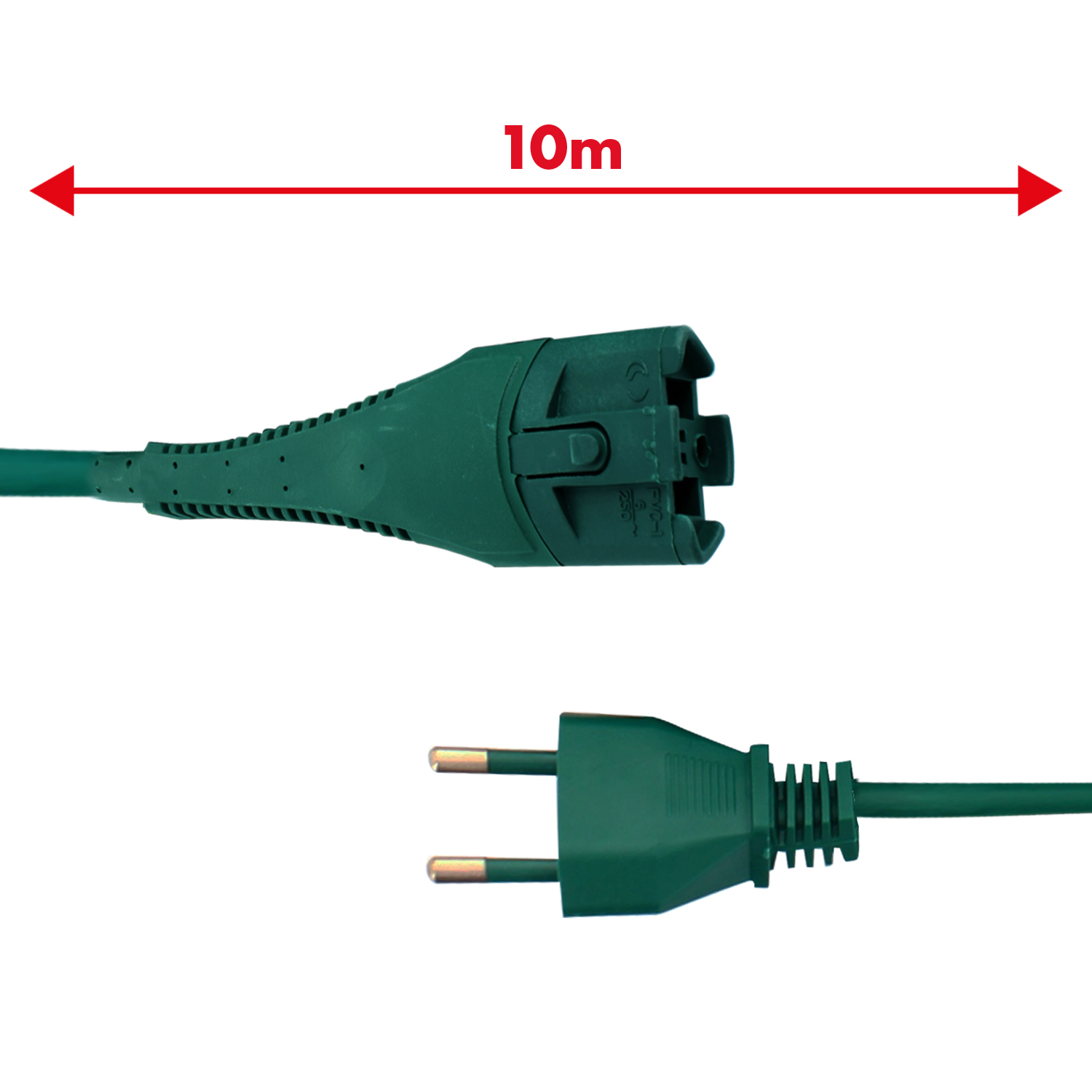Cavo alimentazione verde 10mt 2x0,75mm spina Italia adattabile modelli VK131 e V