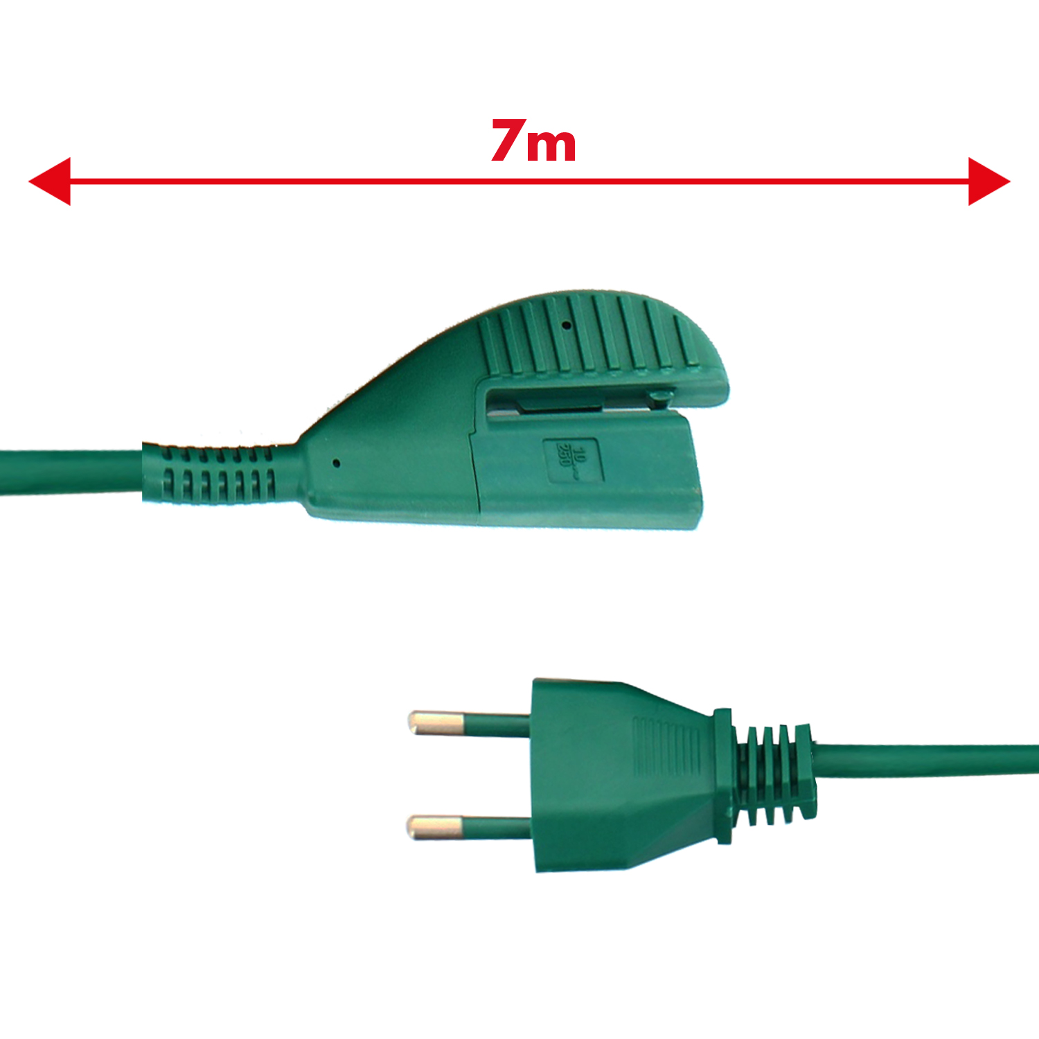 Cavo alimentazione verde 7mt 2x0,75mm spina Italia adattabile a modelli VK136 e