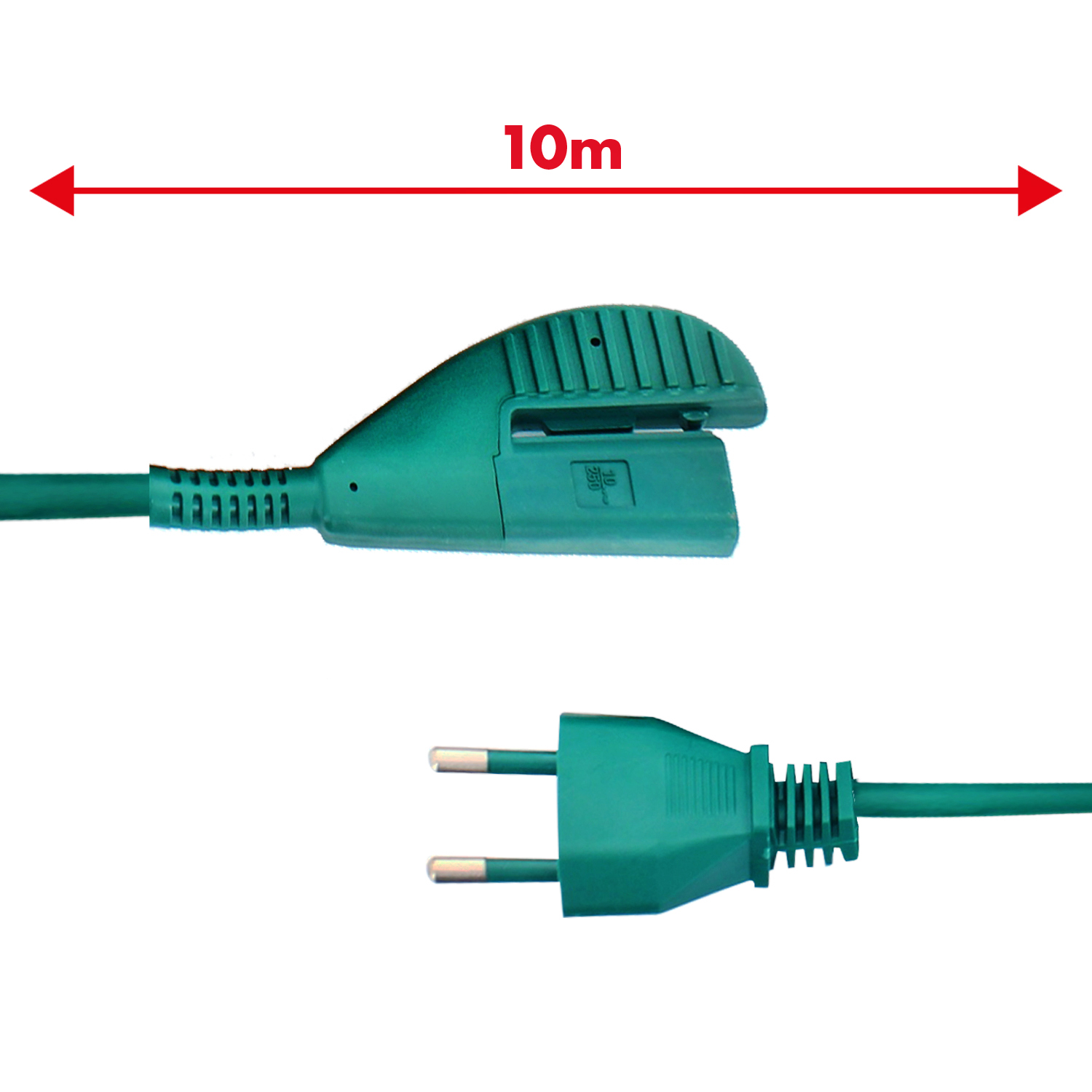Cavo alimentazione verde 10mt 2x0,75mm spina Italia adattabile modelli VK136 e V