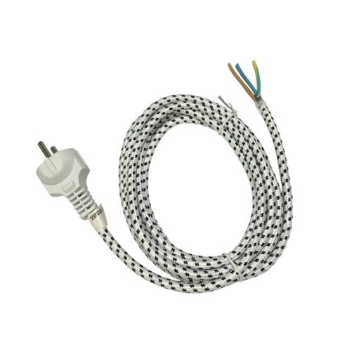 Cavo per ferro da stiro 3x0,75 - 2.8mt colore bianco/nero - spina schuko adattab