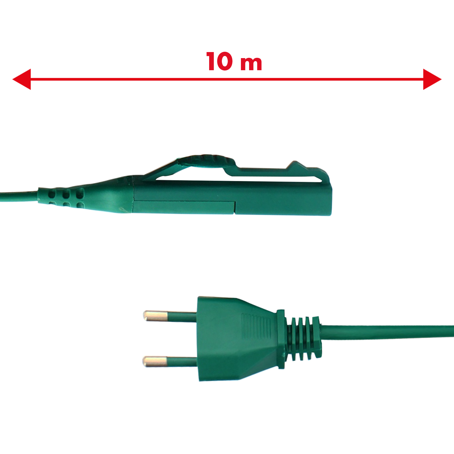 Cavo alimentazione verde 10mt 2x0,75mm spina Italia adattabile modello VK140