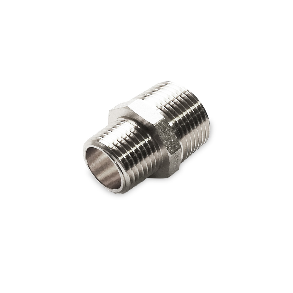 Nipplo ridotto 3/8mm 1/2mm cilindrico in ottone nichelato adattabile