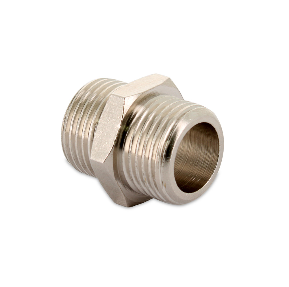 Nipplo ottone nichelato 3/8 mm cilindrico adattabile