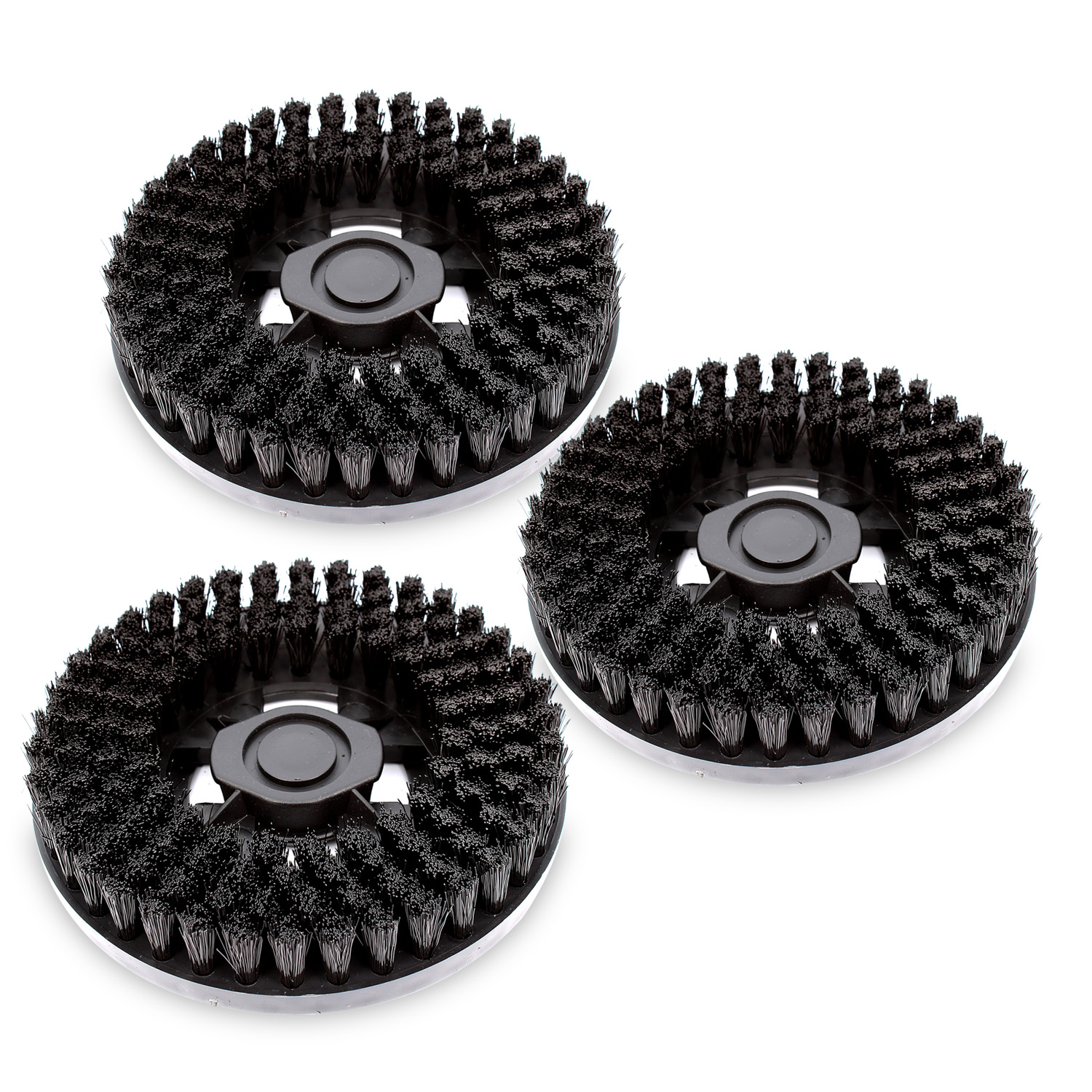 Kit 3 spazzole con setole di colore nero senza ganci per puleggia modello o006 a