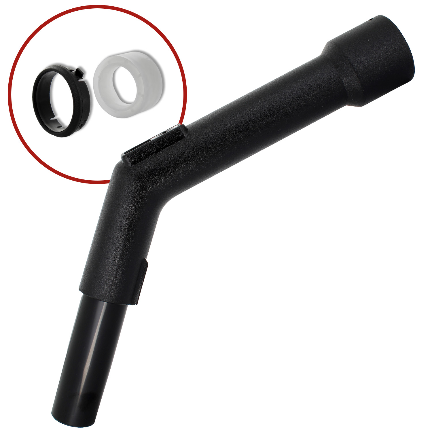 Impugnatura Ø 32mm con raccordo a vite e clips per flessibili Ø 40mm aspirapolve
