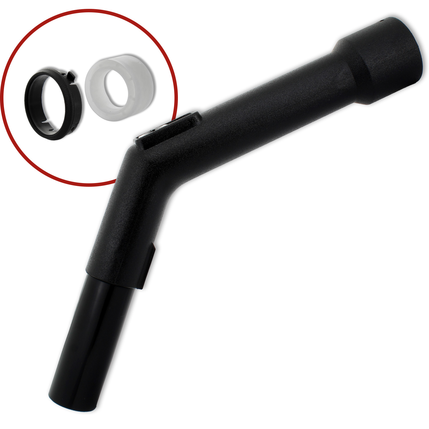 Impugnatura Ø 35mm con raccordo a vite e clips per flessibili Ø 40mm aspirapolve