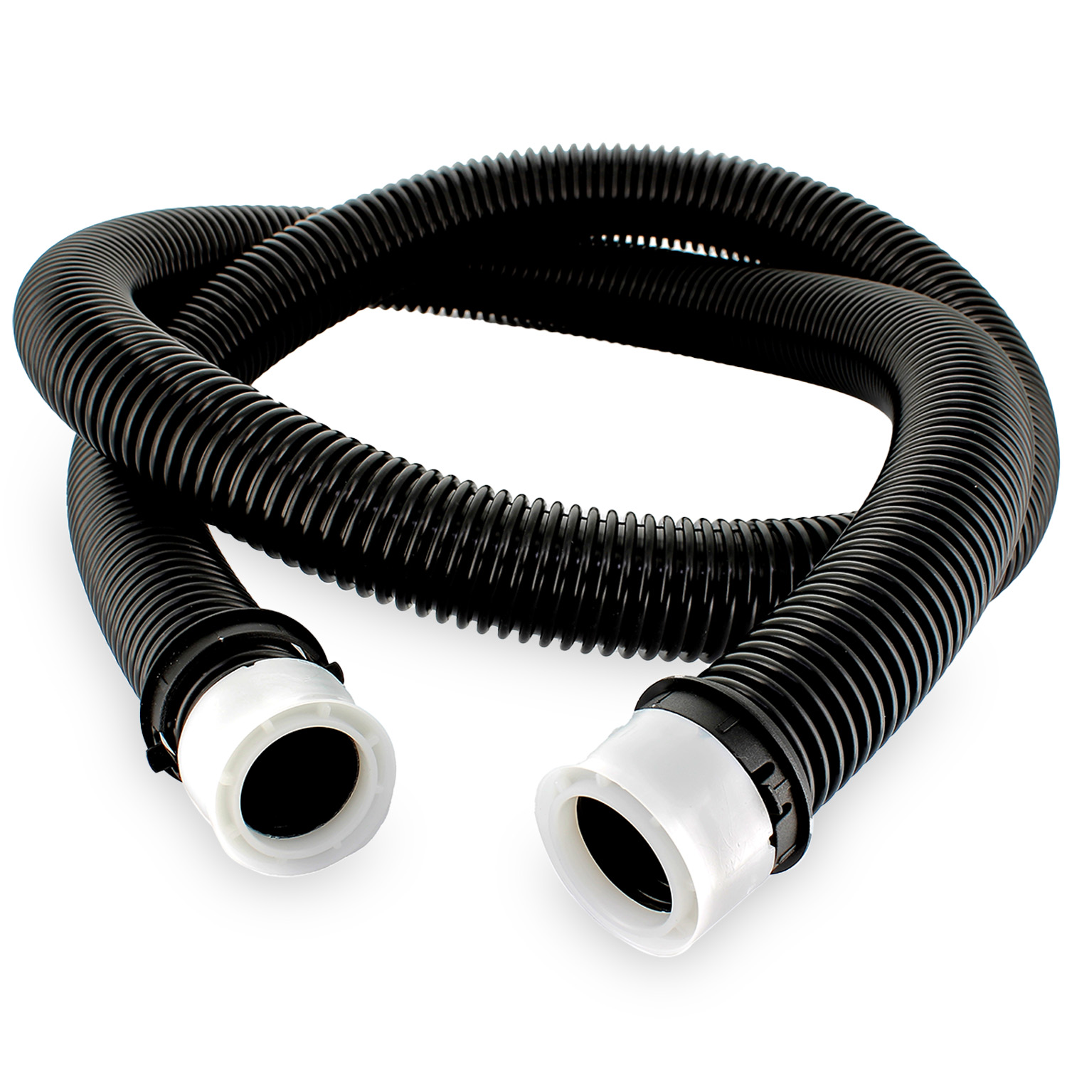 Tubo flessibile con clip di fissaggio di colore nero lunghezza 180cm