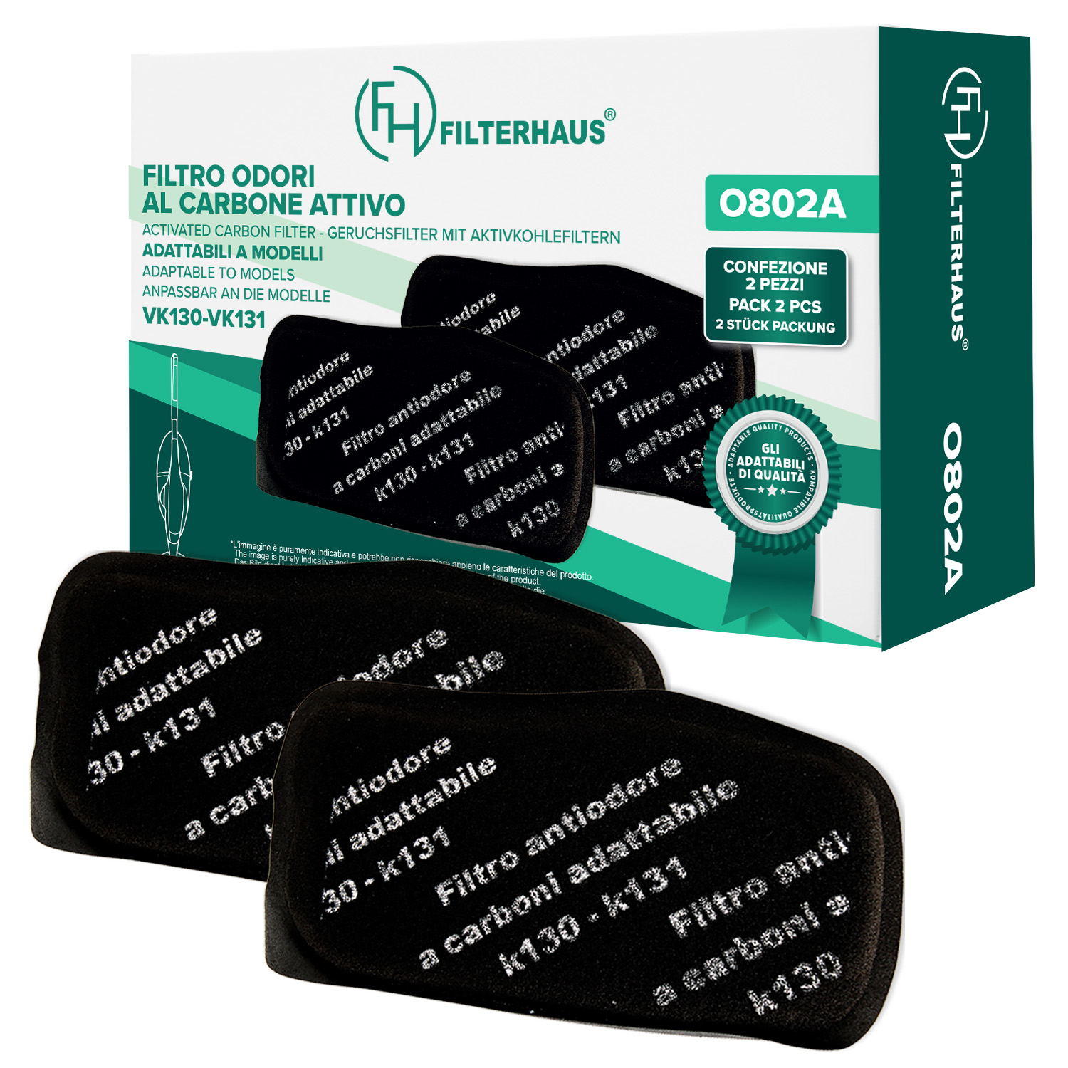 Filtro odori a carboni attivi adattabile a modelli VK130 e VK131 CONDEZIONE DOPP