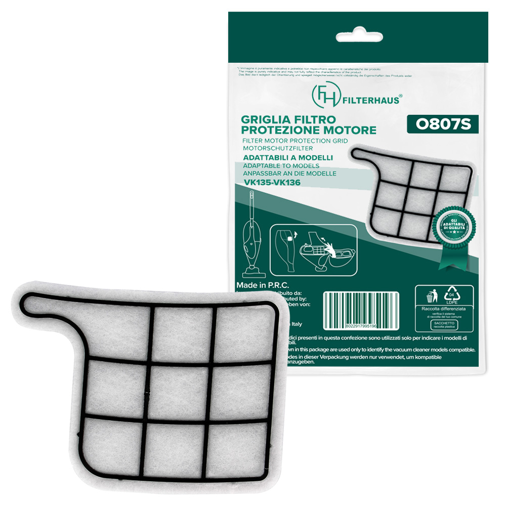 Filtro griglia protezione motore adattabile a modelli VK135 e VK136