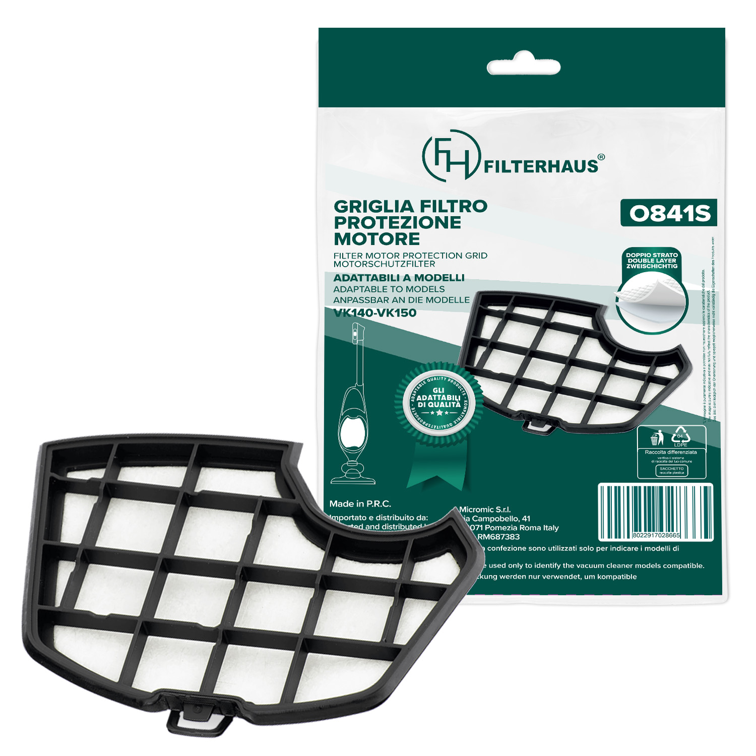 Filtro griglia protezione motore adattabile per modelli VK140 e VK150