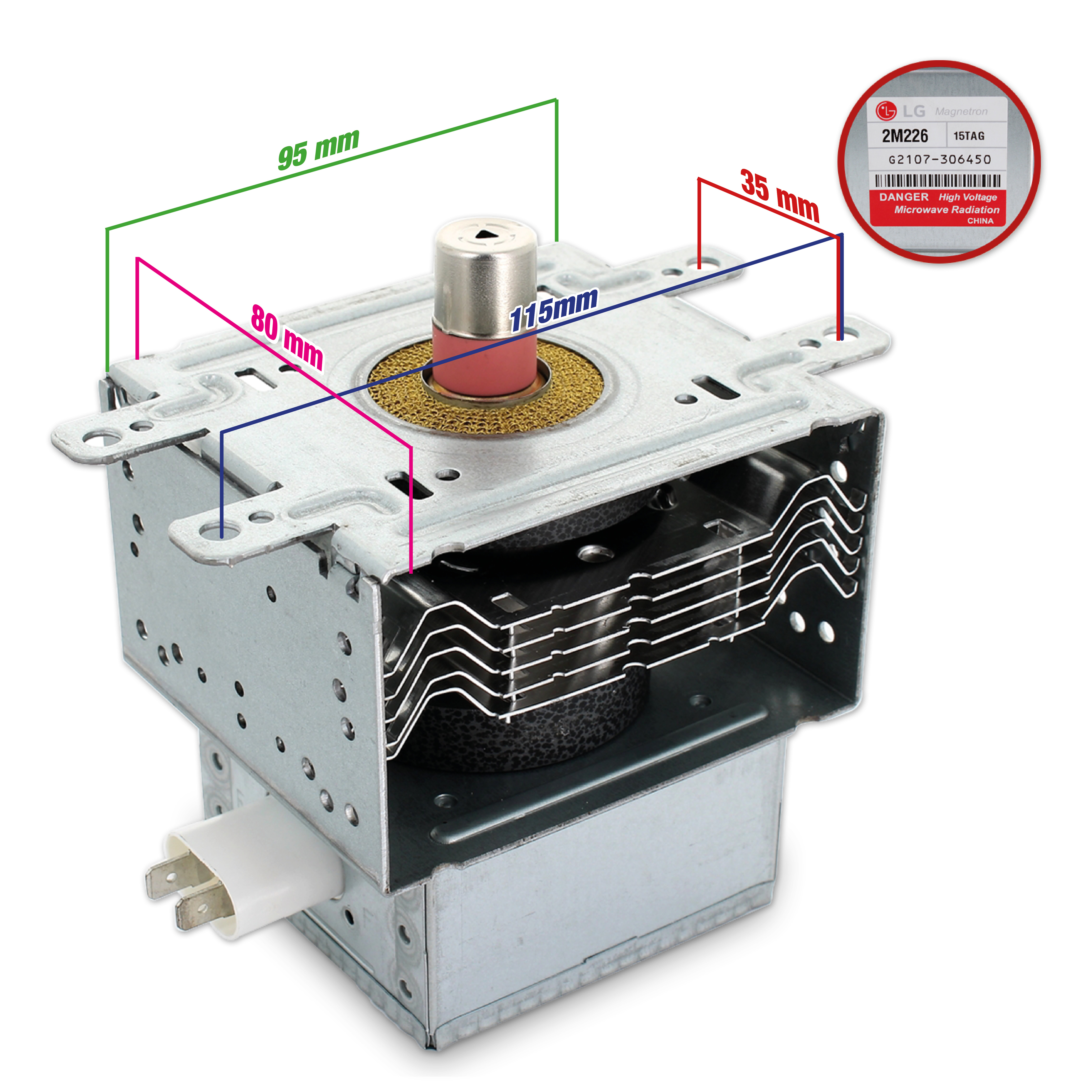 Magnetron  lg attacchi 35x115mm