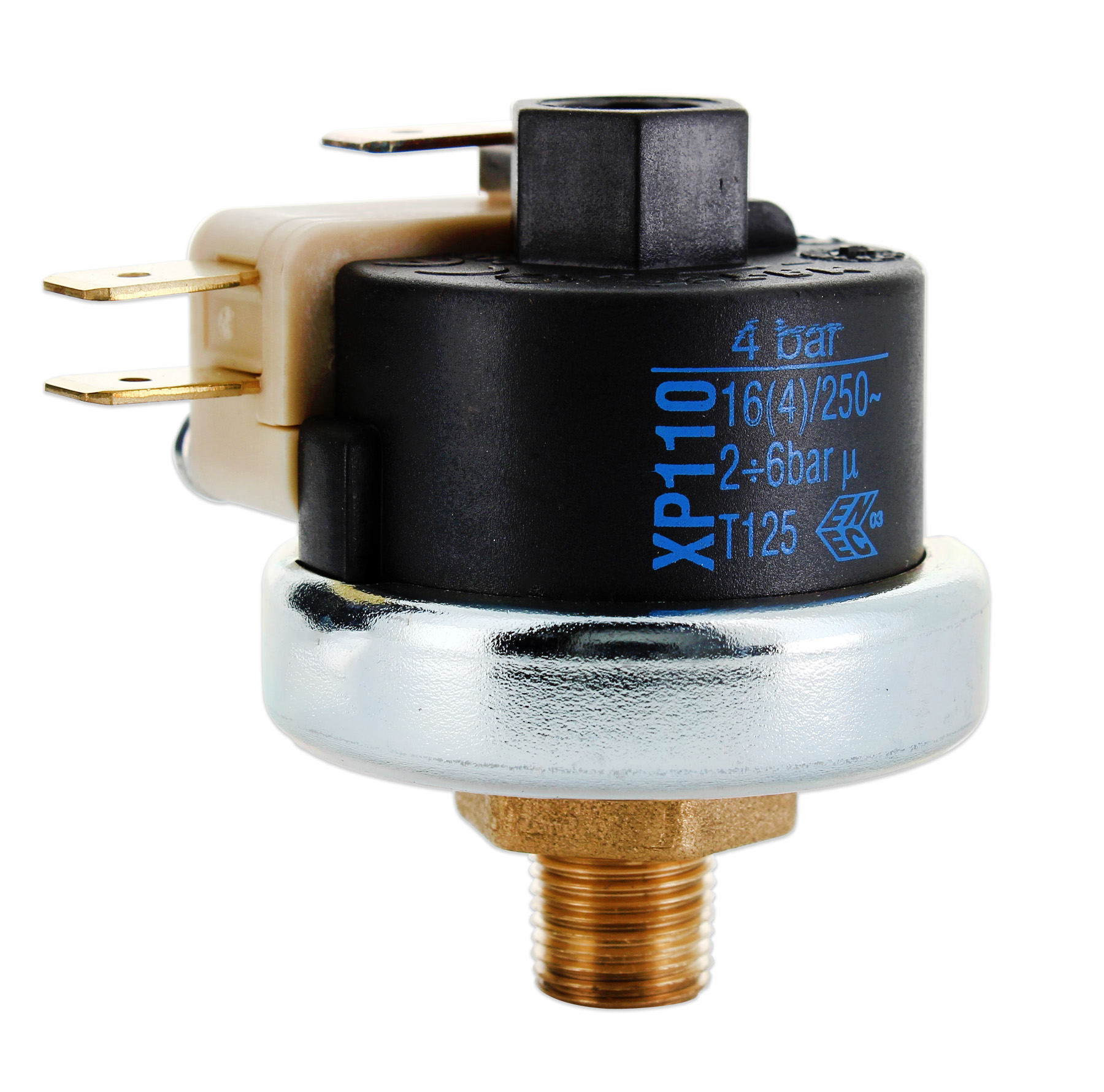 Pressostato mater attacco 1/8 taratura 4,0 bar - 1 micro - 3 contatti