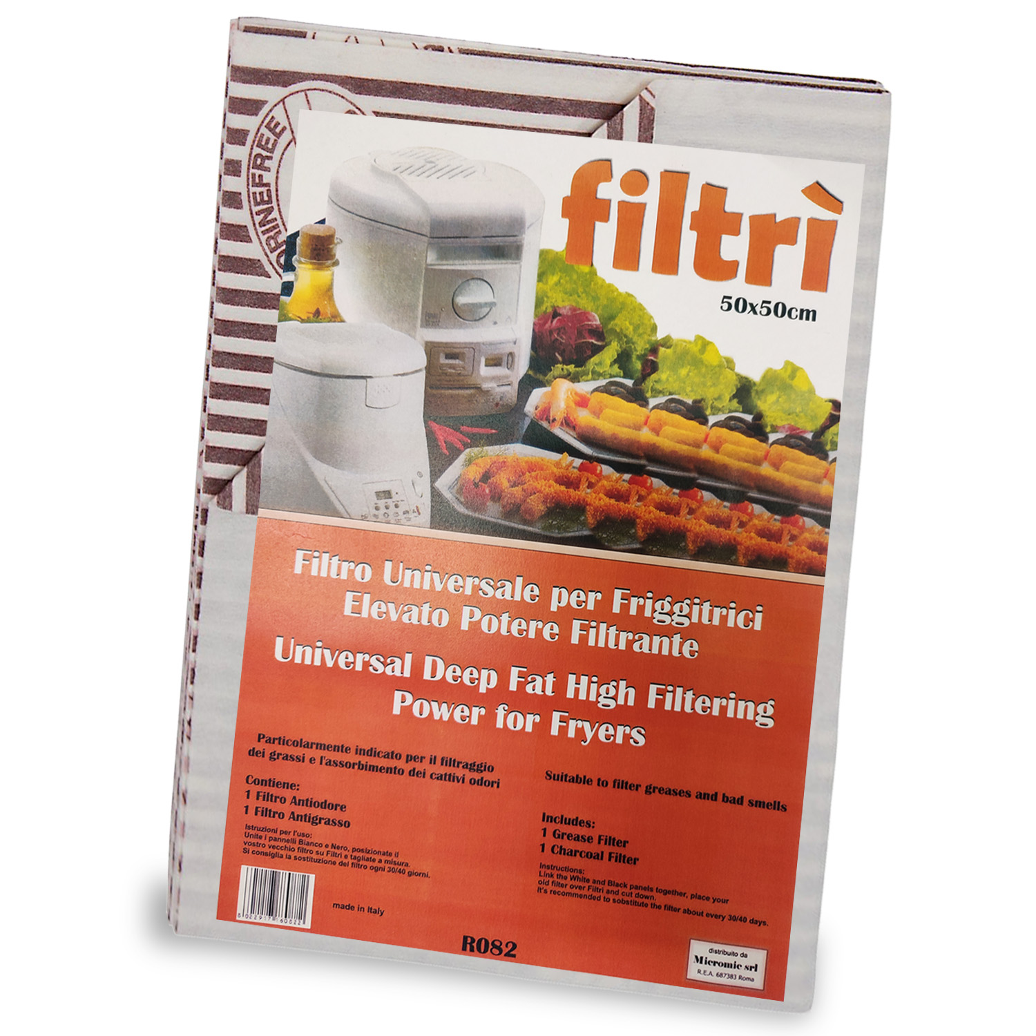 Kit filtri assorbiodori e assorbigrasso per friggitrice 50x50 1+1 in scatola rit