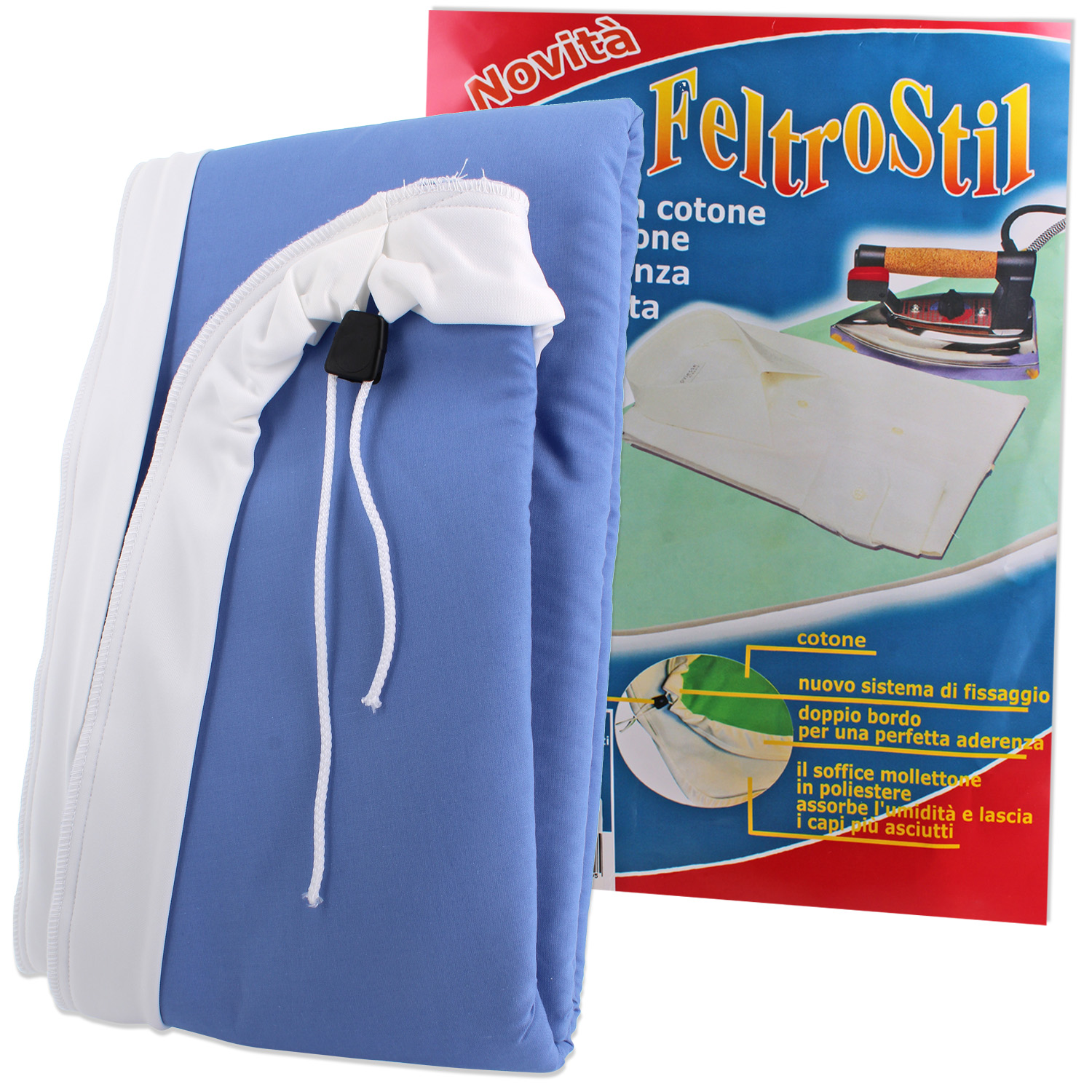 Copriasse fiorella 132x48cm feltrostil in cotone azzurro