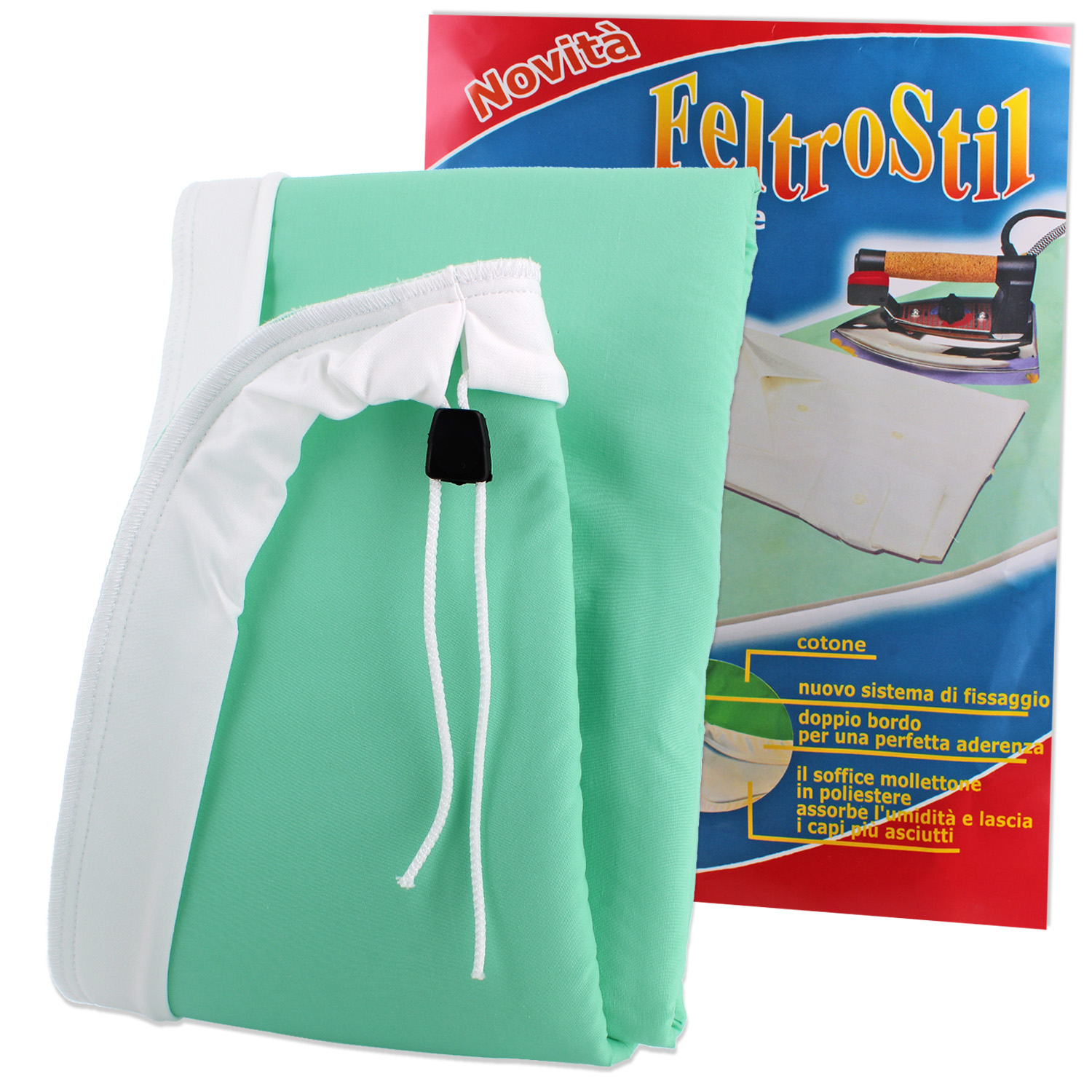 Copriasse 130x50cm feltrostil in cotone di colore verde acqua con mollettone