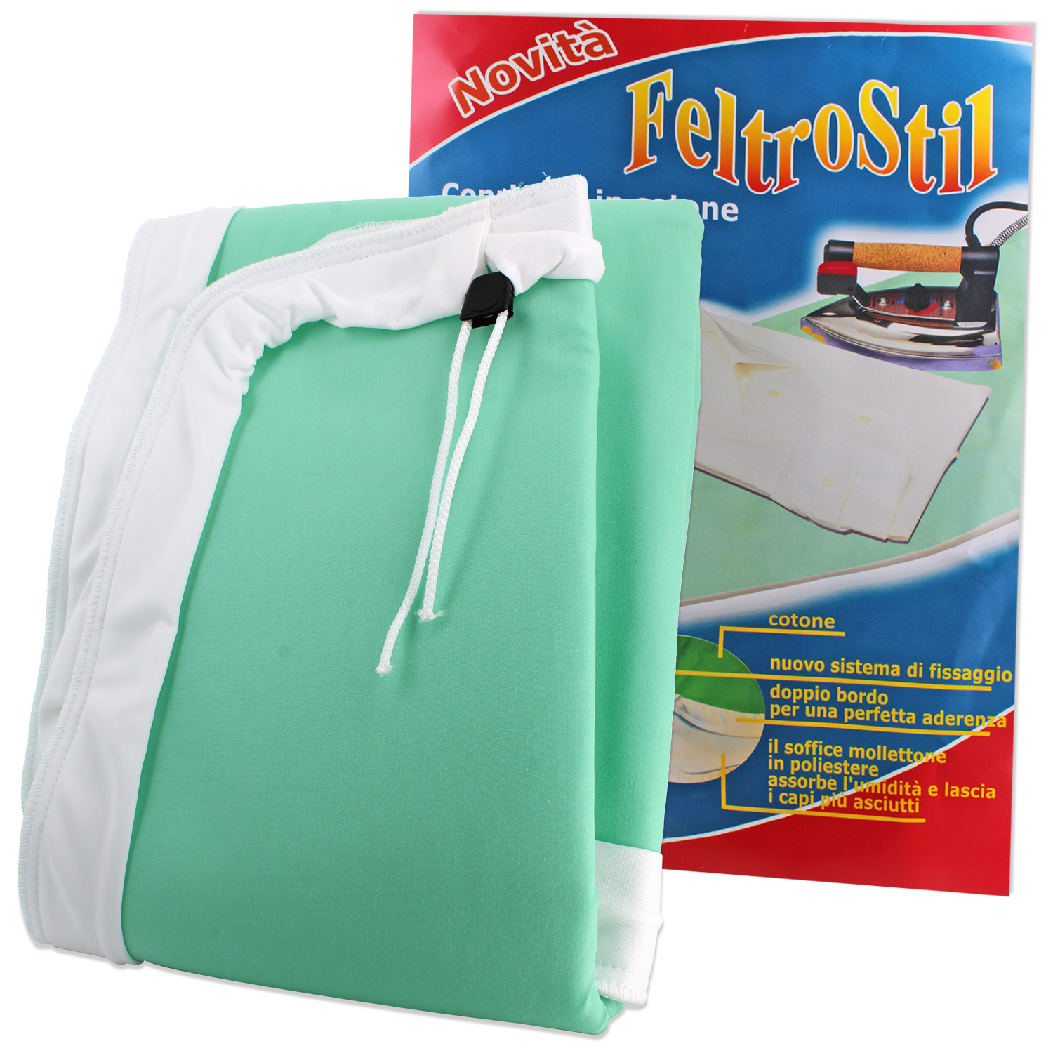 Copriasse 110x57cm feltrostil in cotone di colore verde acqua con mollettone