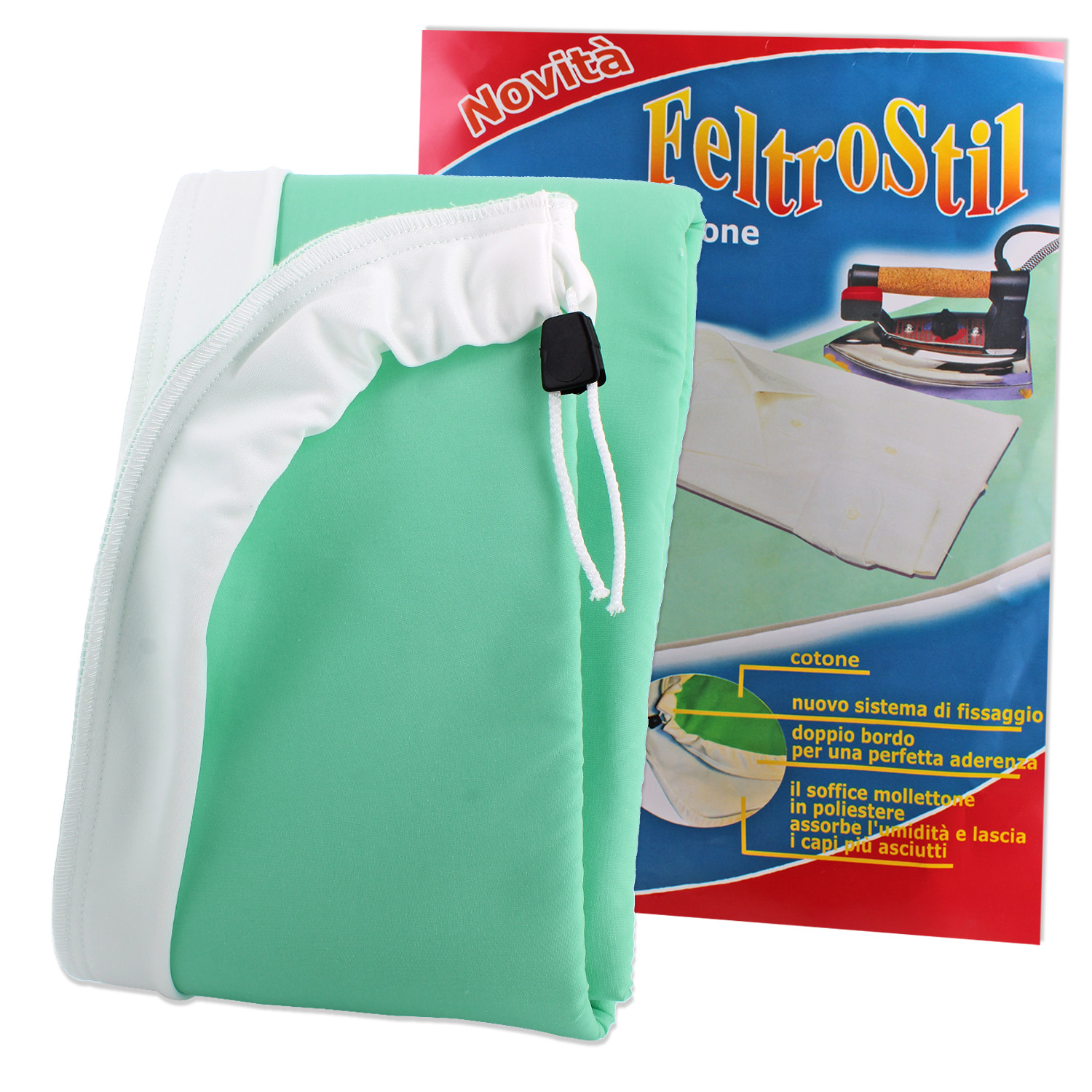 Copriasse 125x45cm feltrostil in cotone di colore verde acqua con mollettone