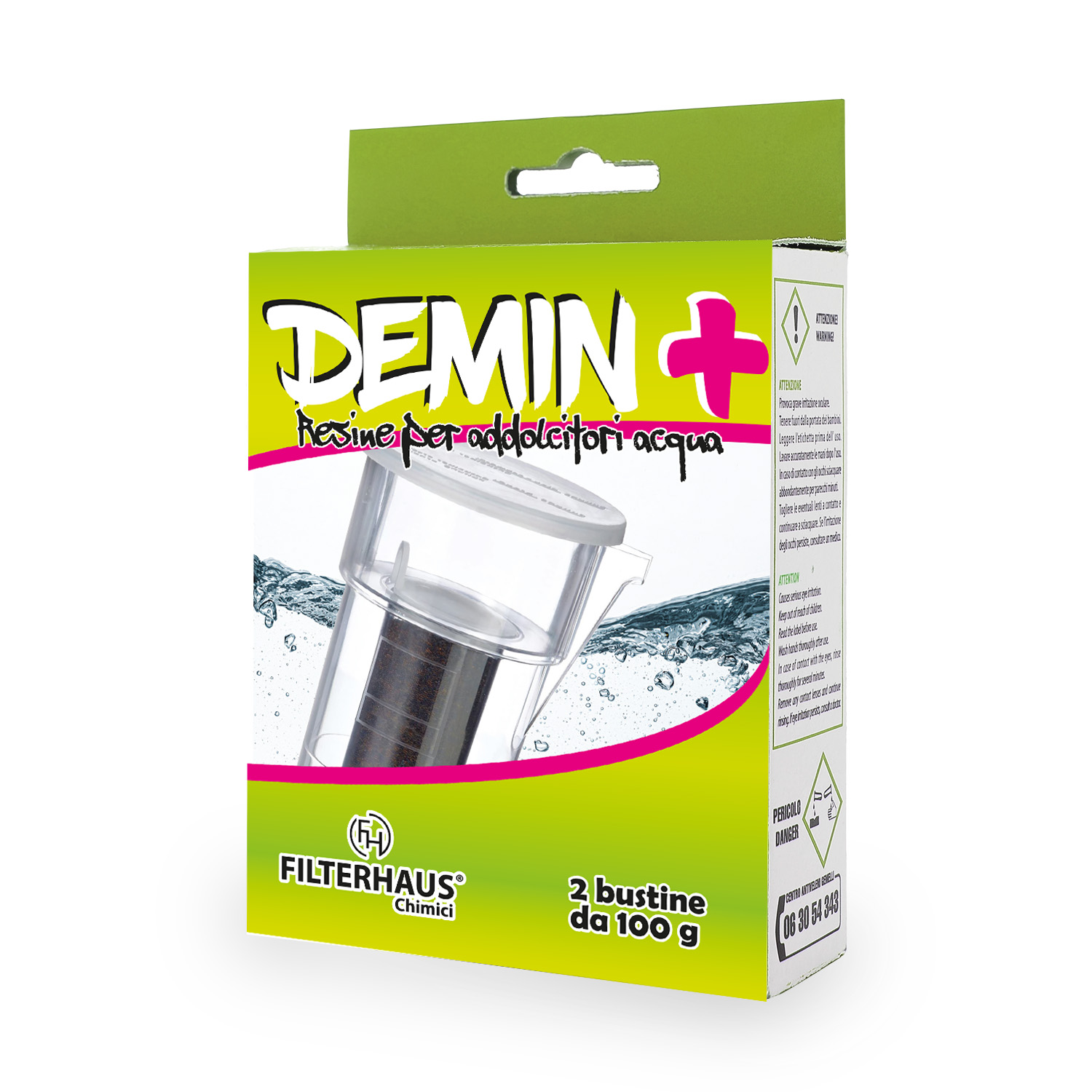 Demin+ resina addolcitore acqua 2x100g