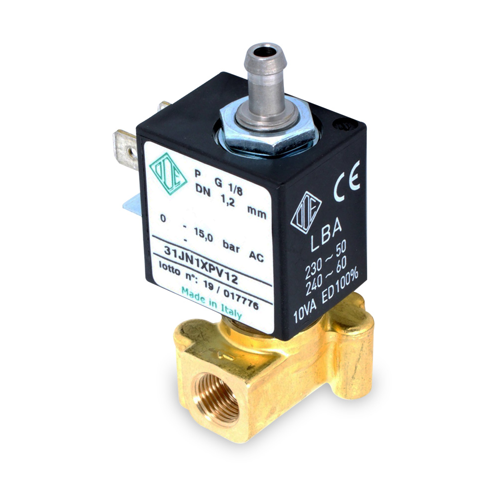 Elettrovalvola universale ODE 3 vie 230V - 5W 50Hz attacchi femmina 1/8gas orifi