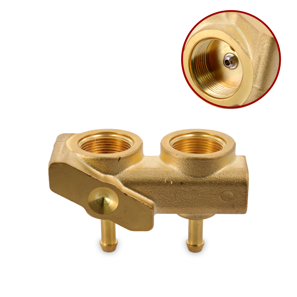 Blocchetto 2+2 elettrovalvole 2 vie con inserti in inox adattabile