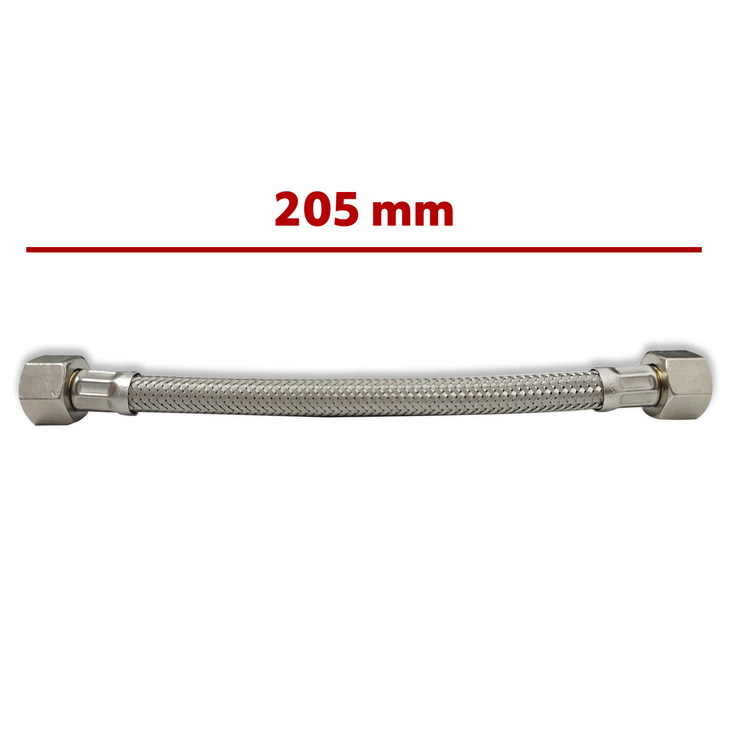 Tubo corazzato trecciato inox/epdm 205mm 3/8ff dn8