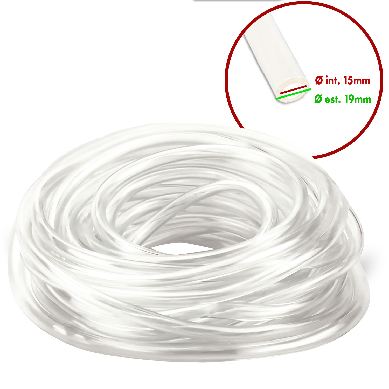 Tubo silicone trasparente 15x19mm matassa 50mt adattabile