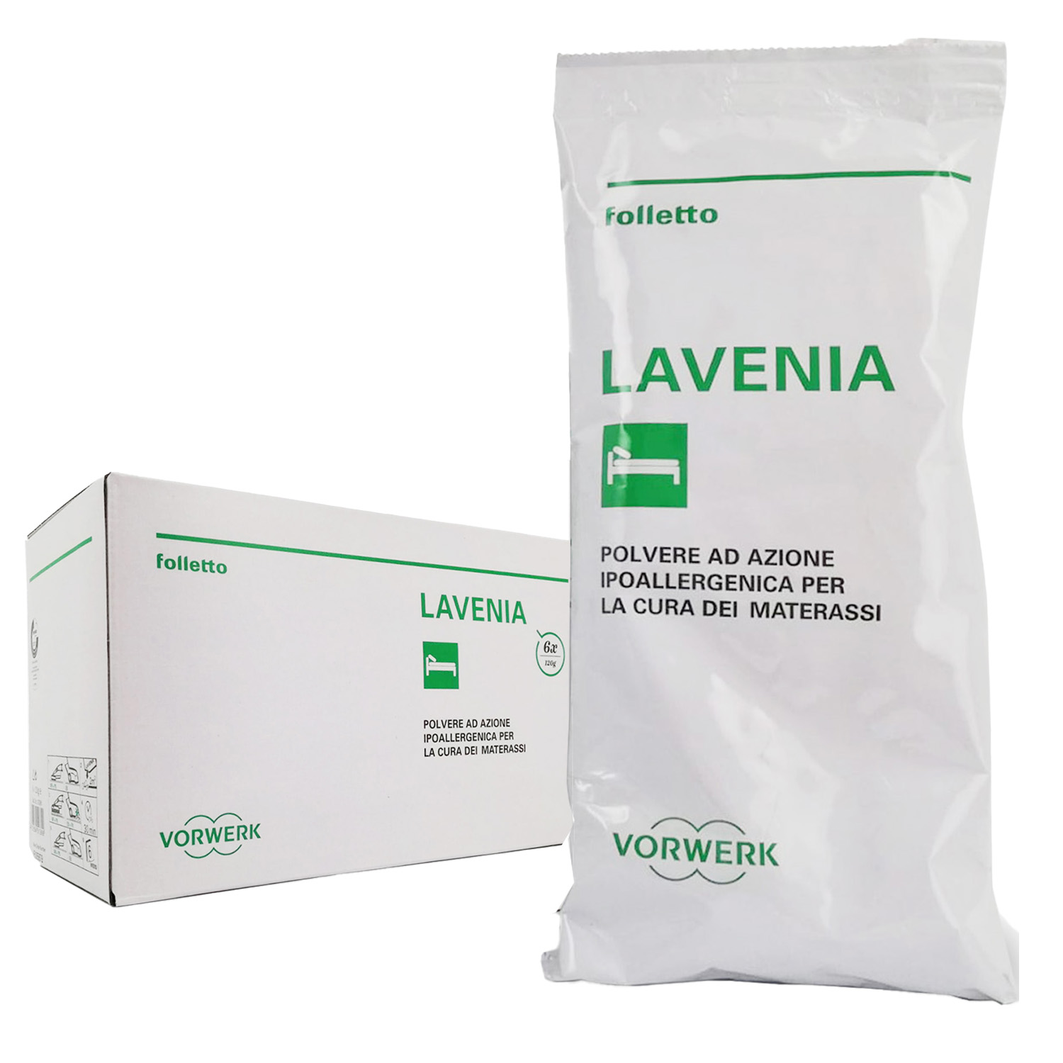 Detergente LAVENIA per materassi confezione 6 buste 120g