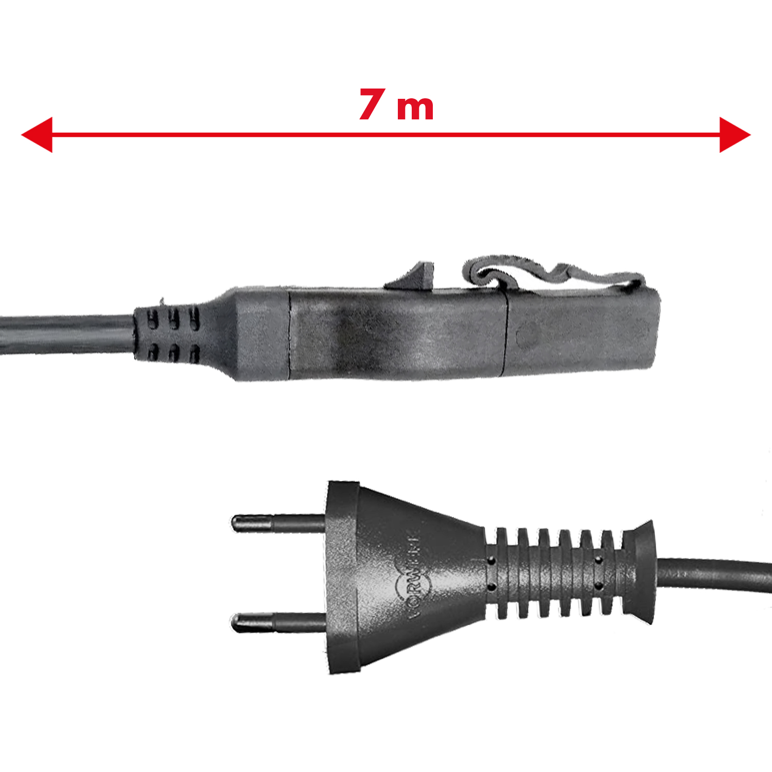 Cavo alimentazione grigio 7mt 2x0,75mm spina Italia per modelli VK200 e VK220S