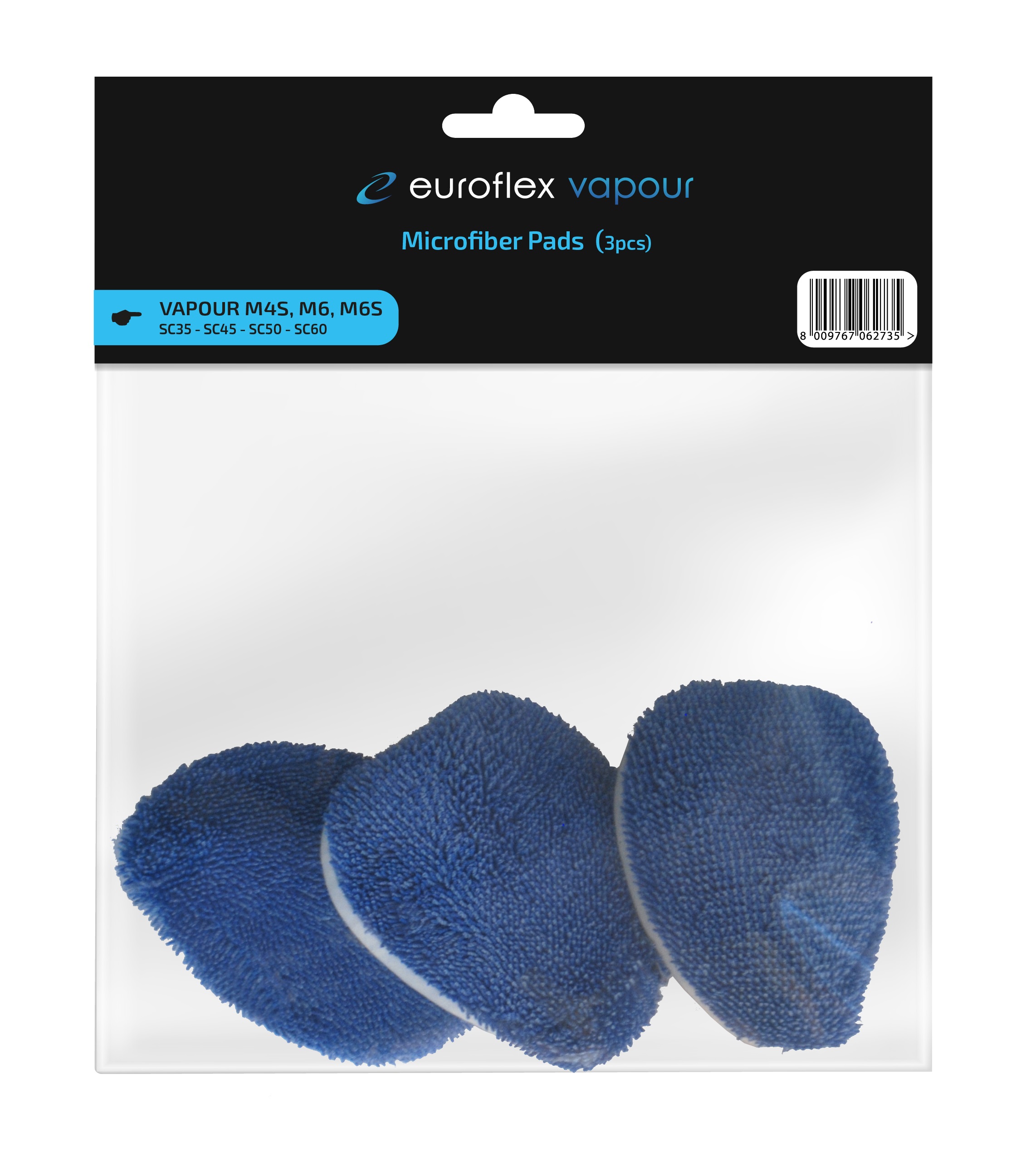 Panno spugna spazzola triangolare confezione 3 pezzi per scope m6 / m6s m4s 3206