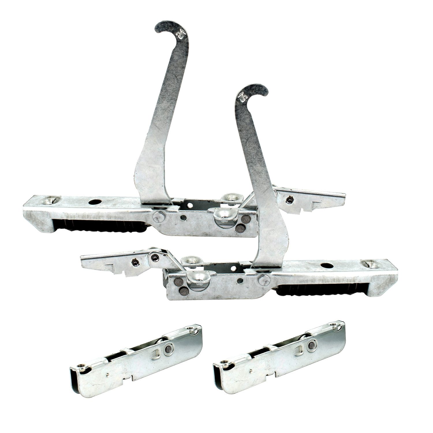 Kit 2 cerniere forno con due portarulli lunghezza 150 mm altezza 145 interasse f