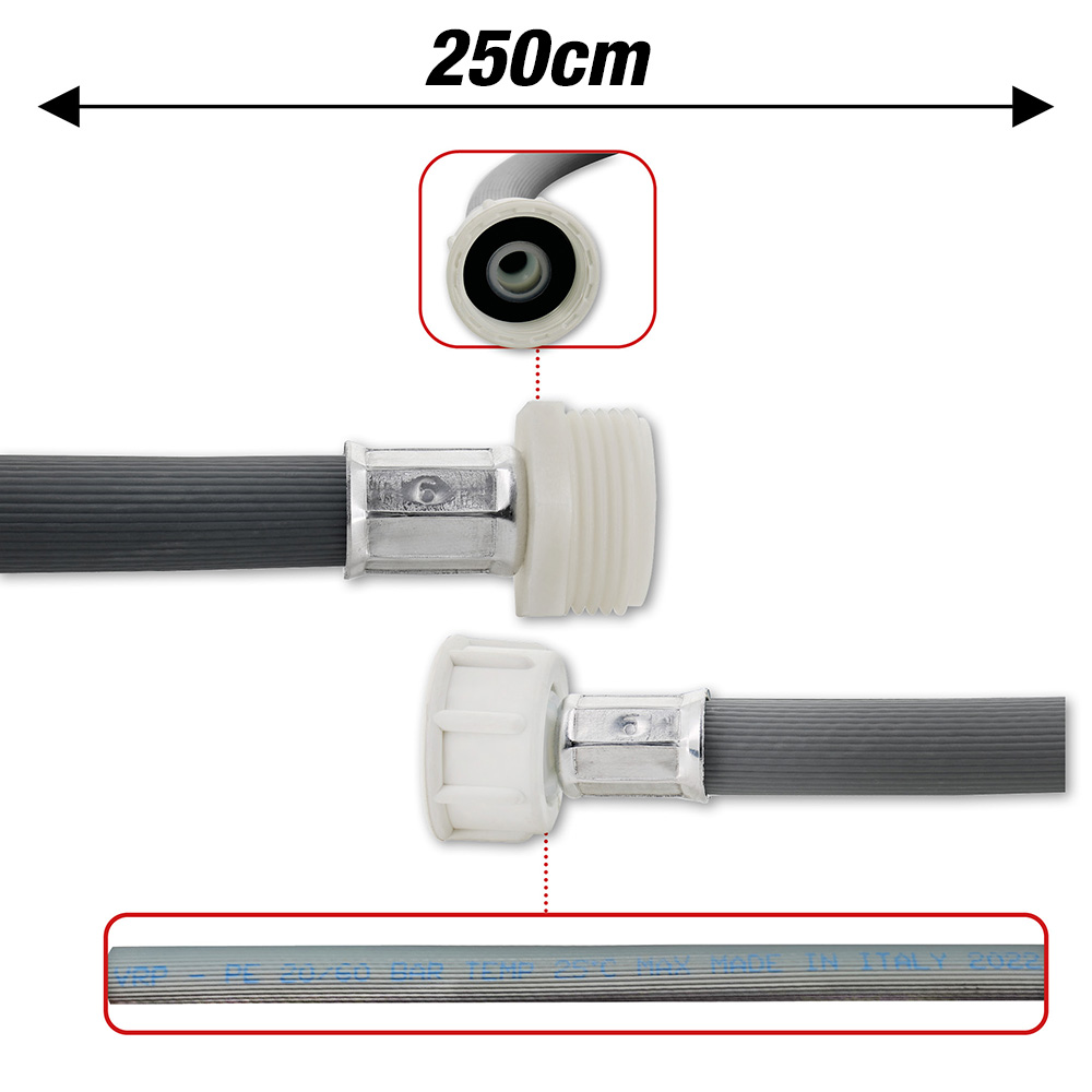 Tubo carico m/f 3/4 250cm 20-60bar max 25°