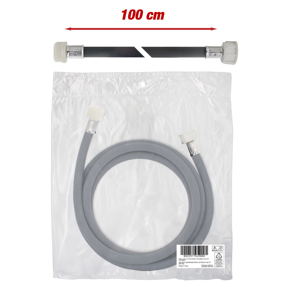 Tubo carico m/f 3/4 100cm 20-60bar max 25° confezionato con foro