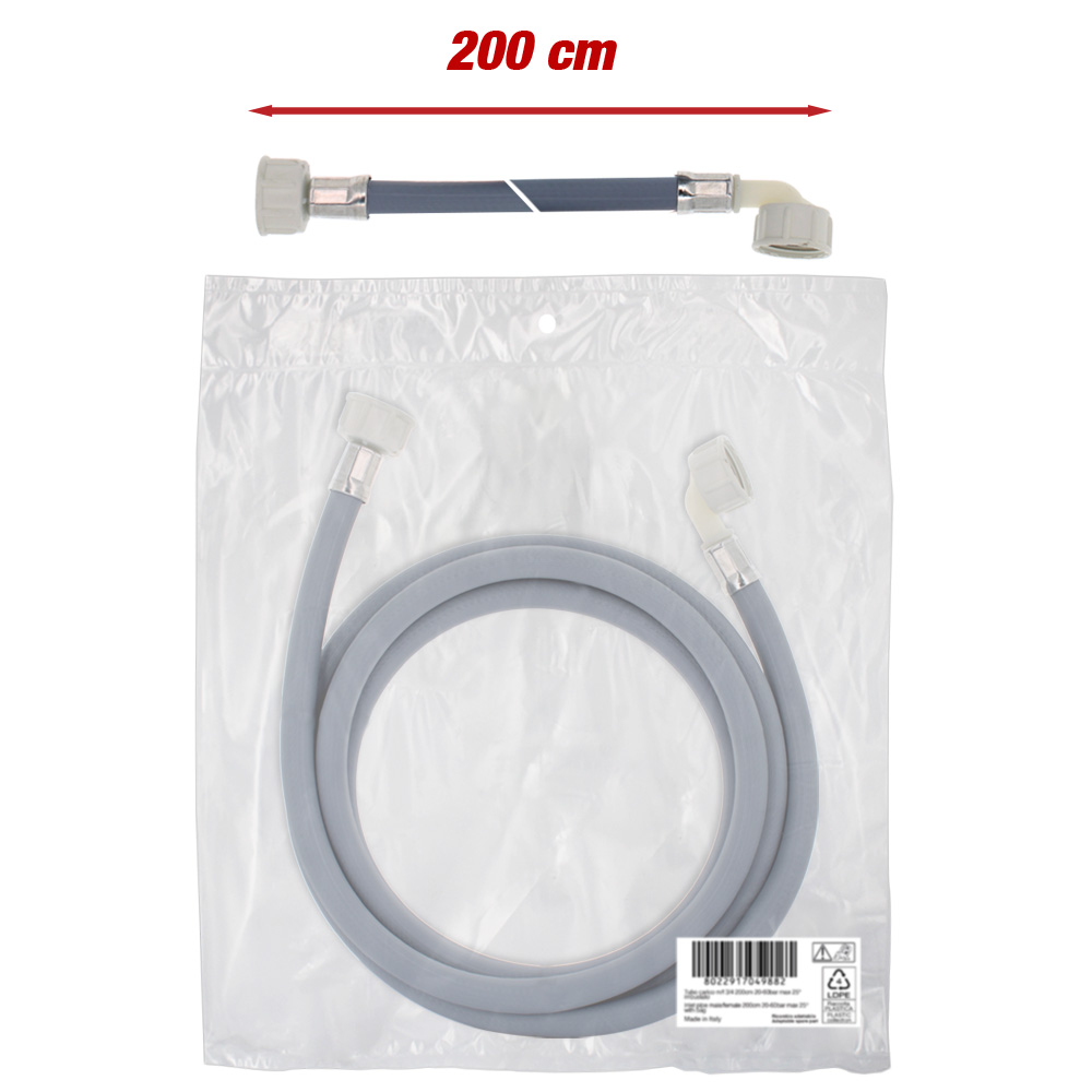 Tubo carico ff curva/dritto 3/4 200cm 20-60bar max 25° confezionato con foro