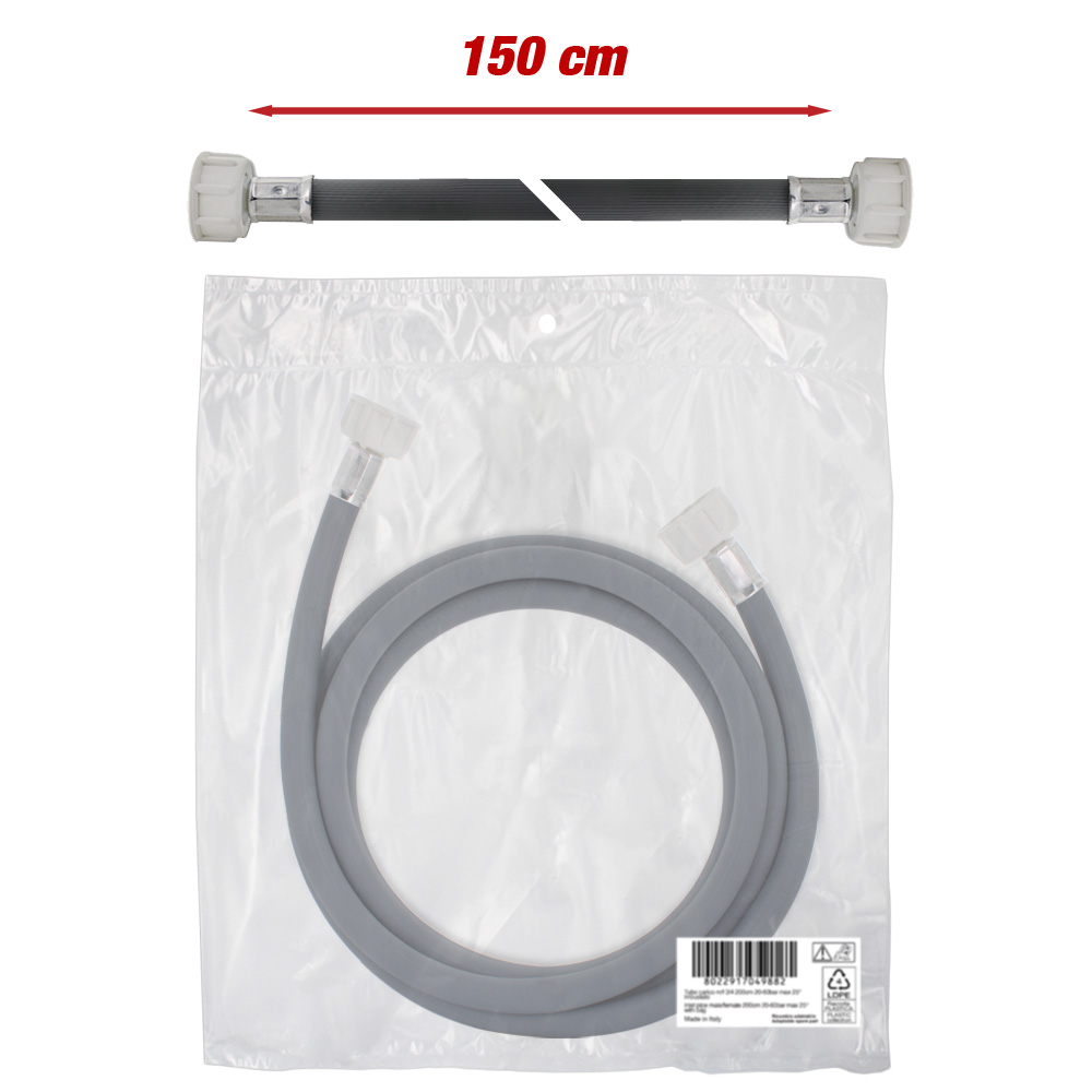 Tubo carico ff dritto/dritto 3/4 150cm 20-60bar max 25° confezionato con foro