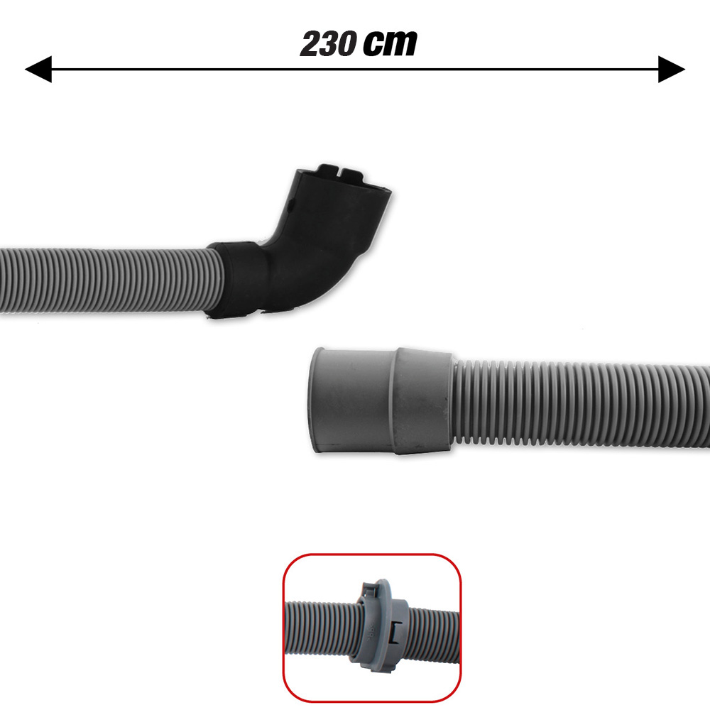 Tubo scarico lavastoviglie con ghiera di fissaggio attacco femmina a pipa Ø 31mm