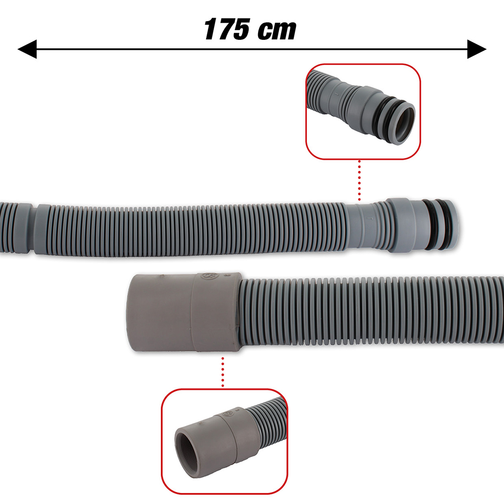 Tubo scarico lavastoviglie attacco maschio ad innesto con O-ring Ø 25mm attacco