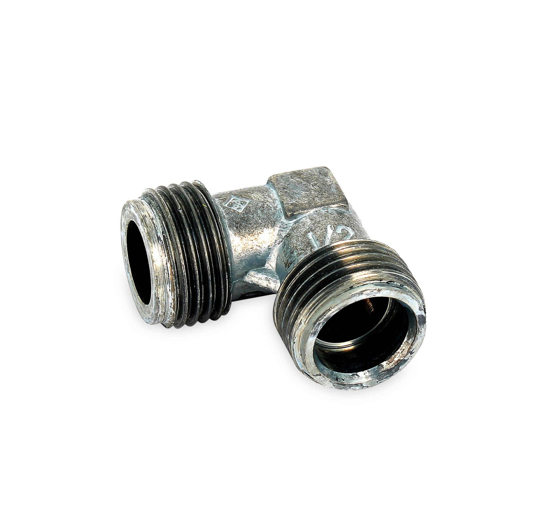 Raccordo gas gomito 1/2 maschio/maschio con battuta per guarnizione e conico per