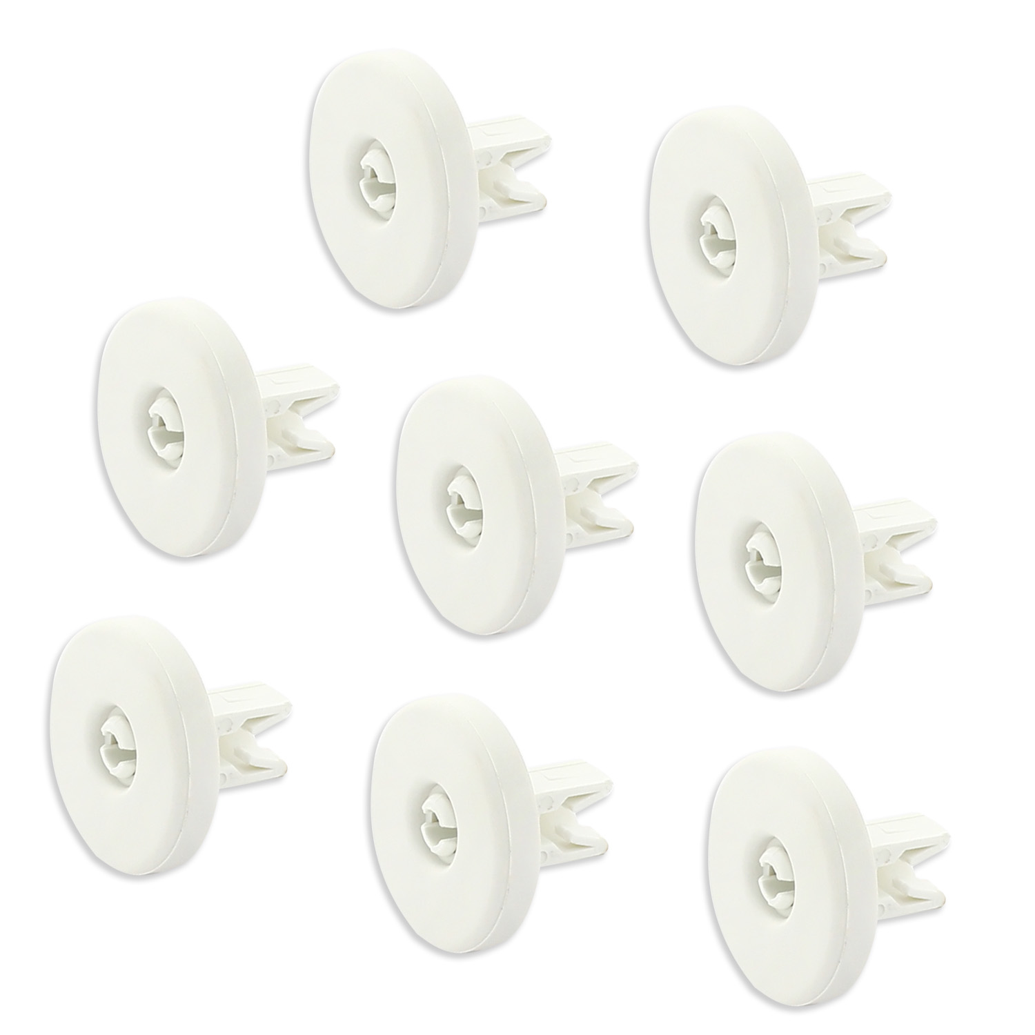Ruota di colore bianco per cestello lavastoviglie kit da 8 pz adattabile
