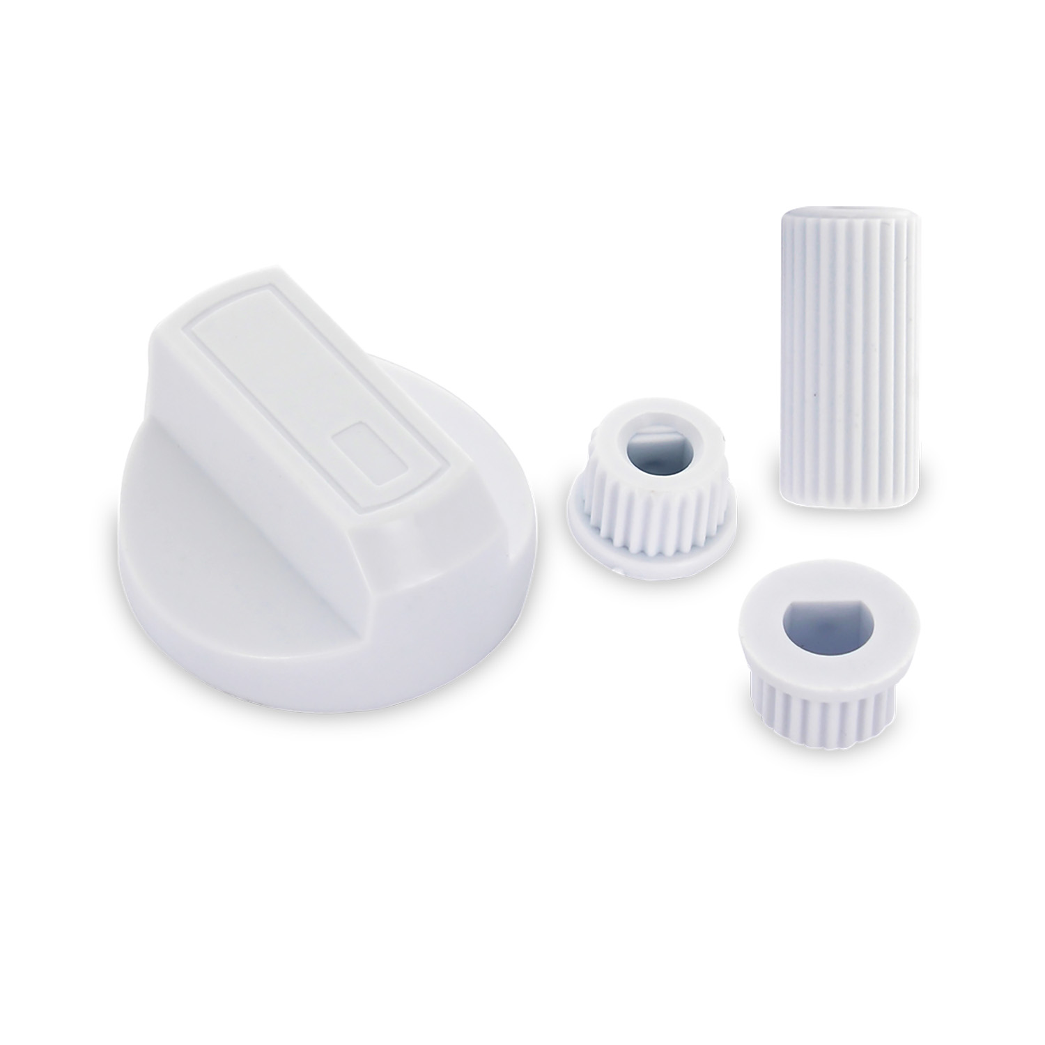 Manopola cucina linea moderna 1pz + kit adattatori asse raso e asse alto Ø 6 e 8