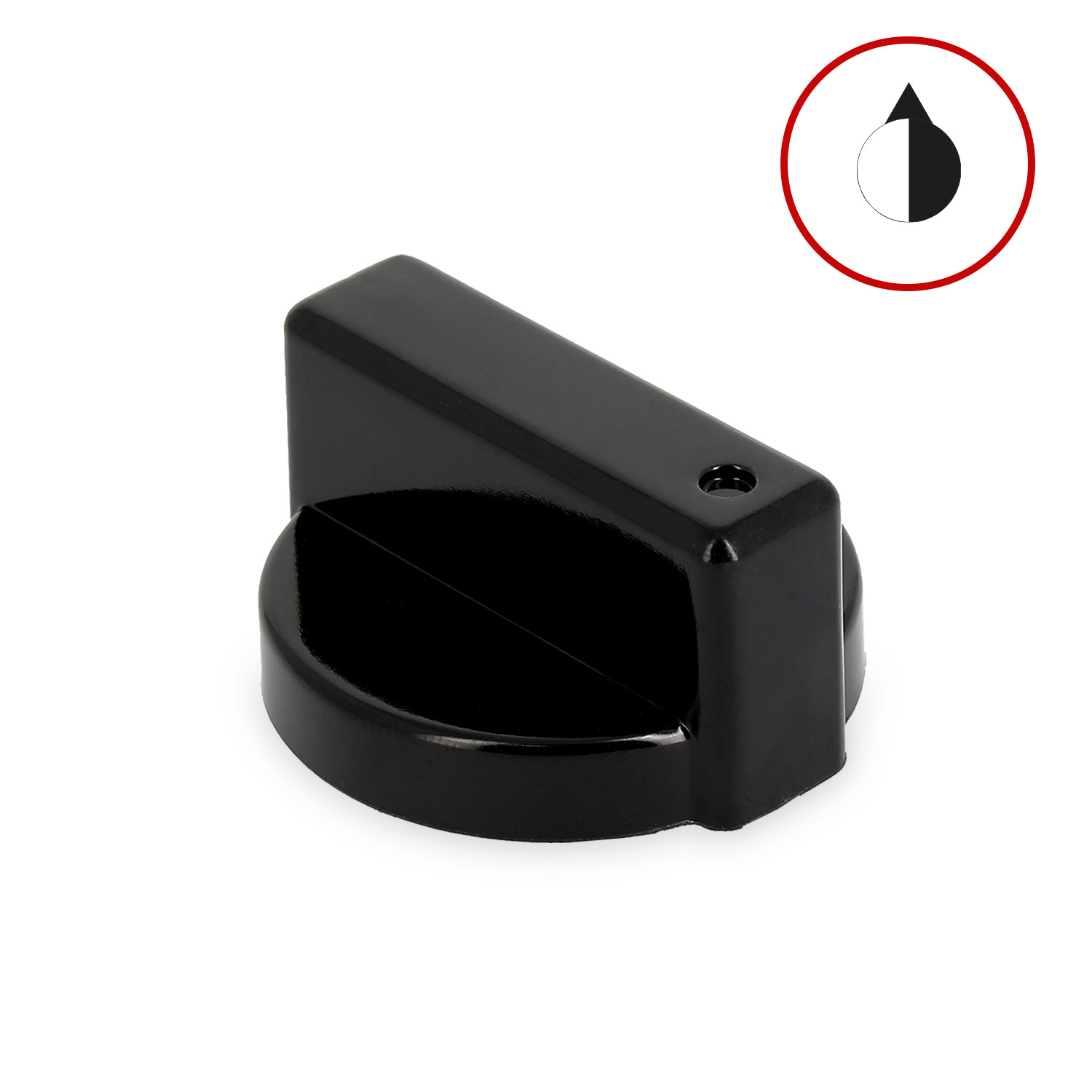 Manopola piano cottura di colore nero Ø 6 mozzo 3mm adattabili