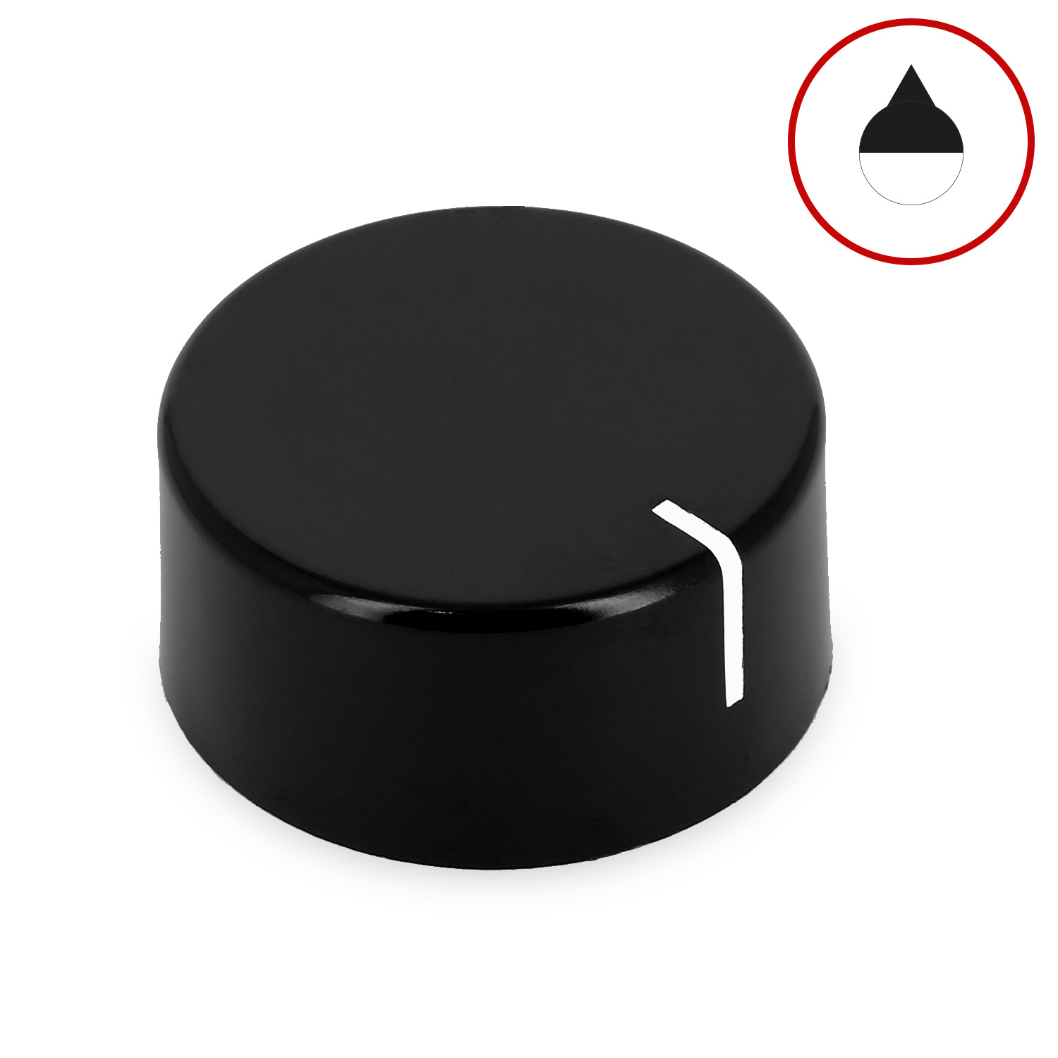 Manopola di colore nero Ø 6 mm mozzo raso adattabili