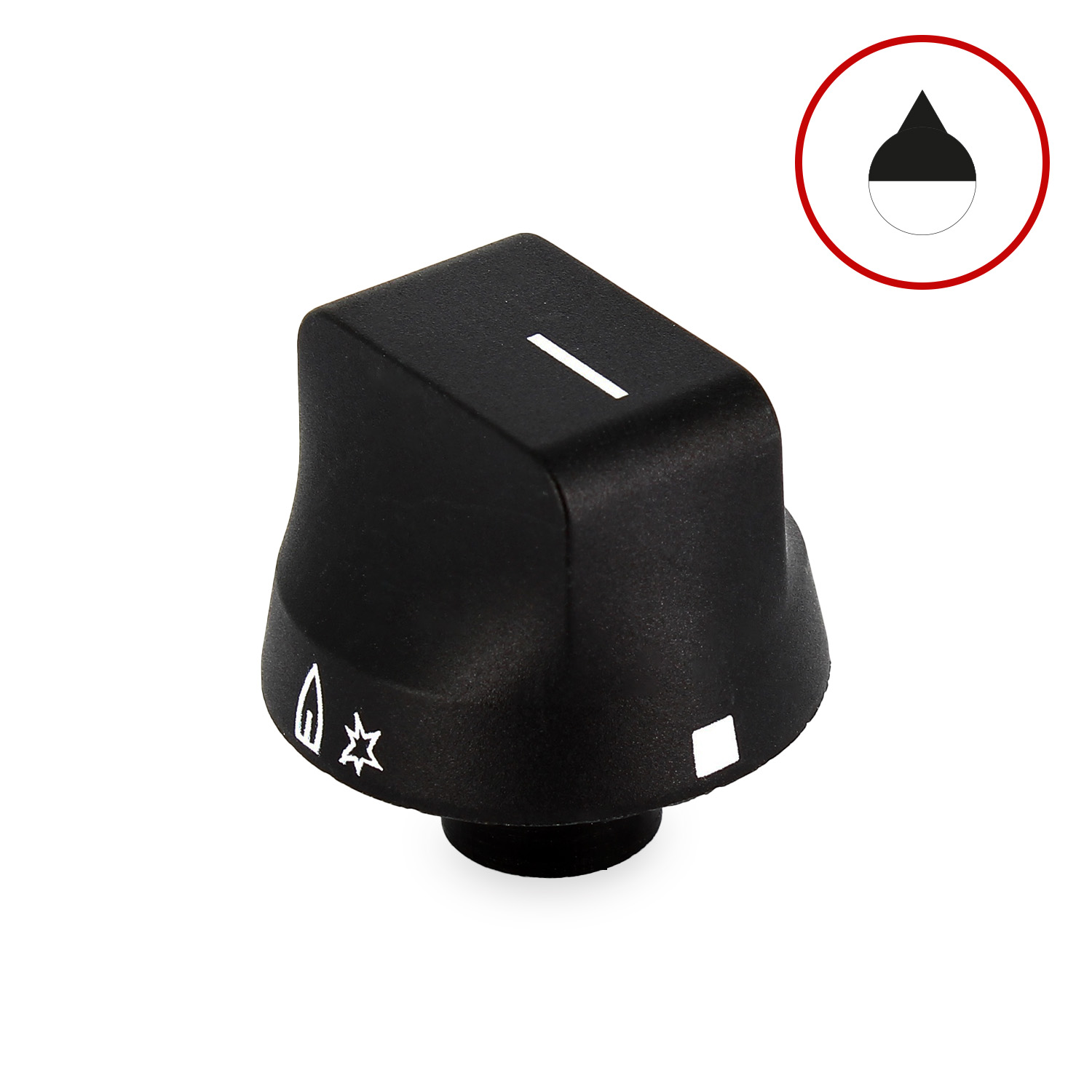 Manopola piano cottura di colore nero Ø 6mm mozzo 10mm adattabili